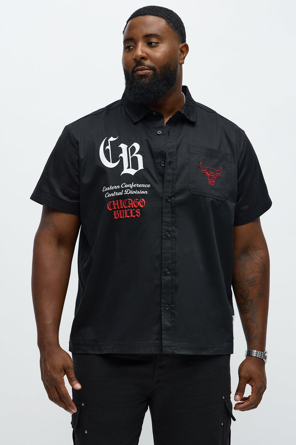 Bulls Regular Fit Button Up Shirt - Black