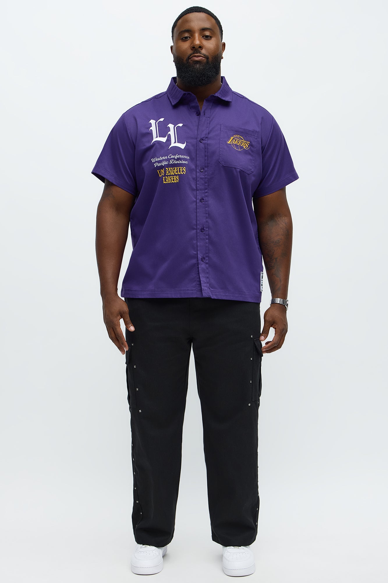 Lakers Regular Fit Button Up Shirt - Purple