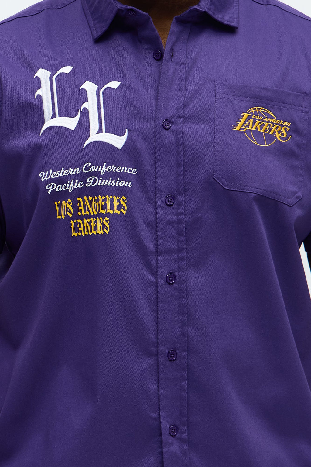 Lakers Regular Fit Button Up Shirt - Purple