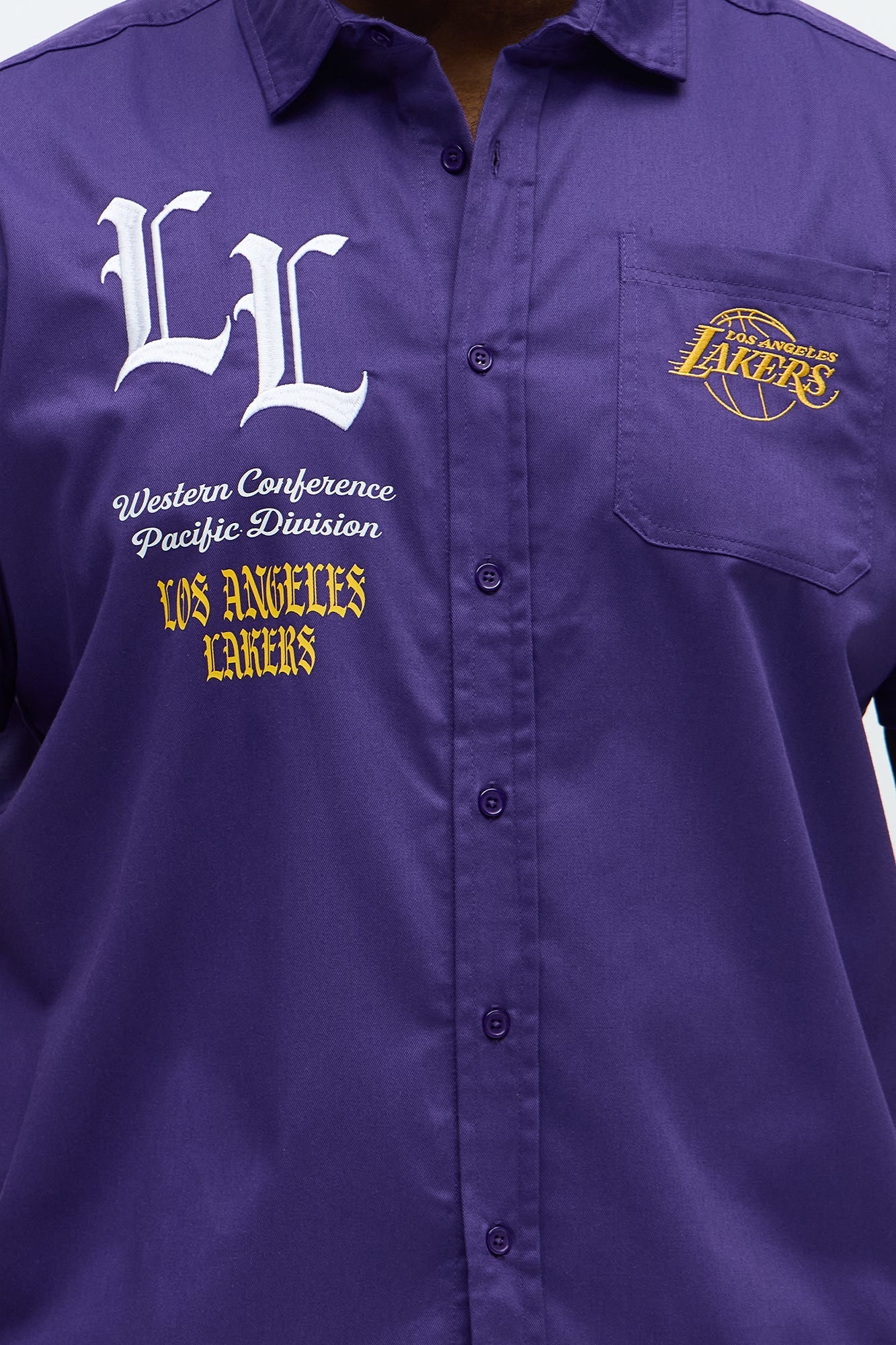 Lakers Regular Fit Button Up Shirt - Purple