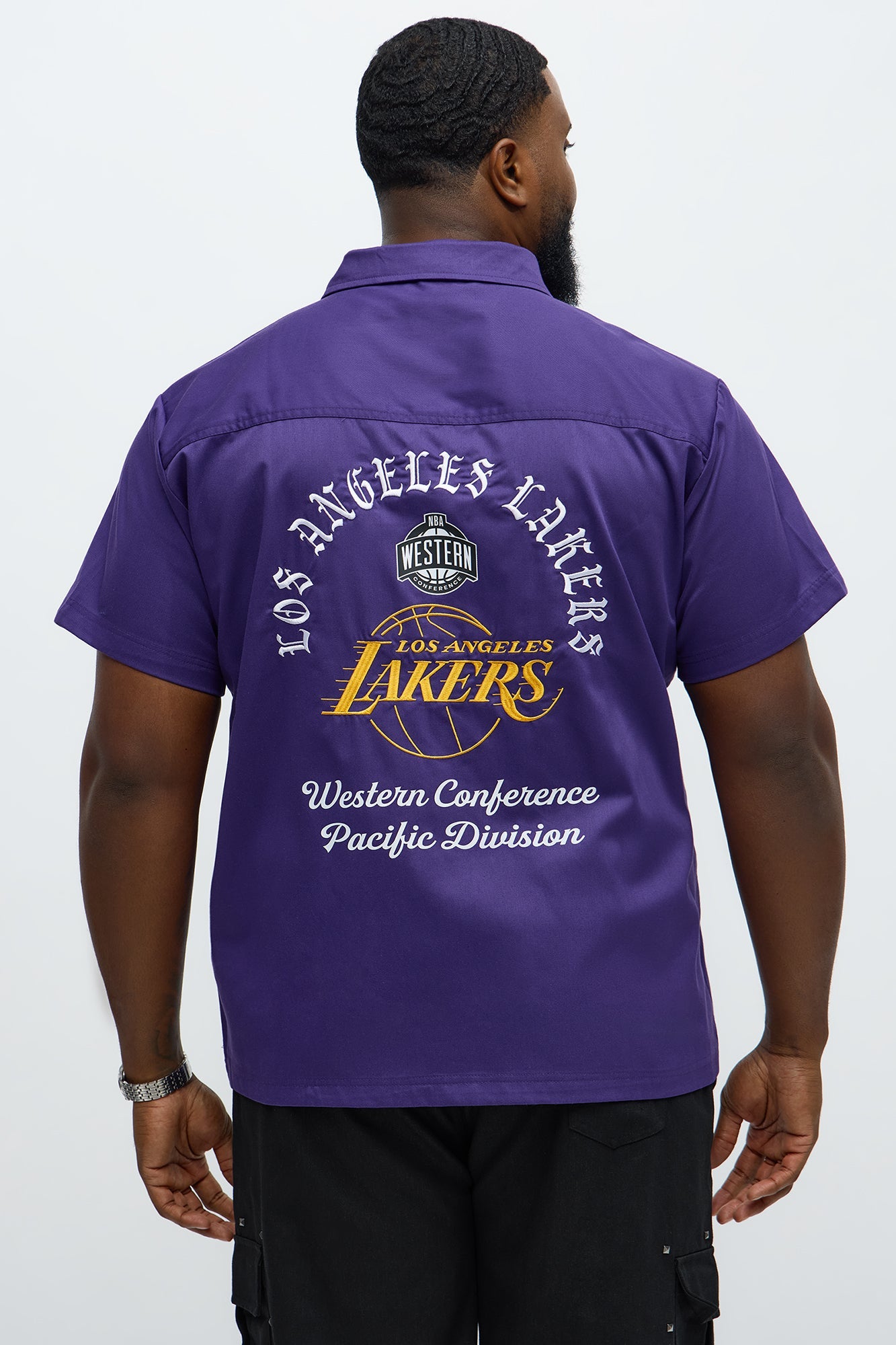 Lakers Regular Fit Button Up Shirt - Purple
