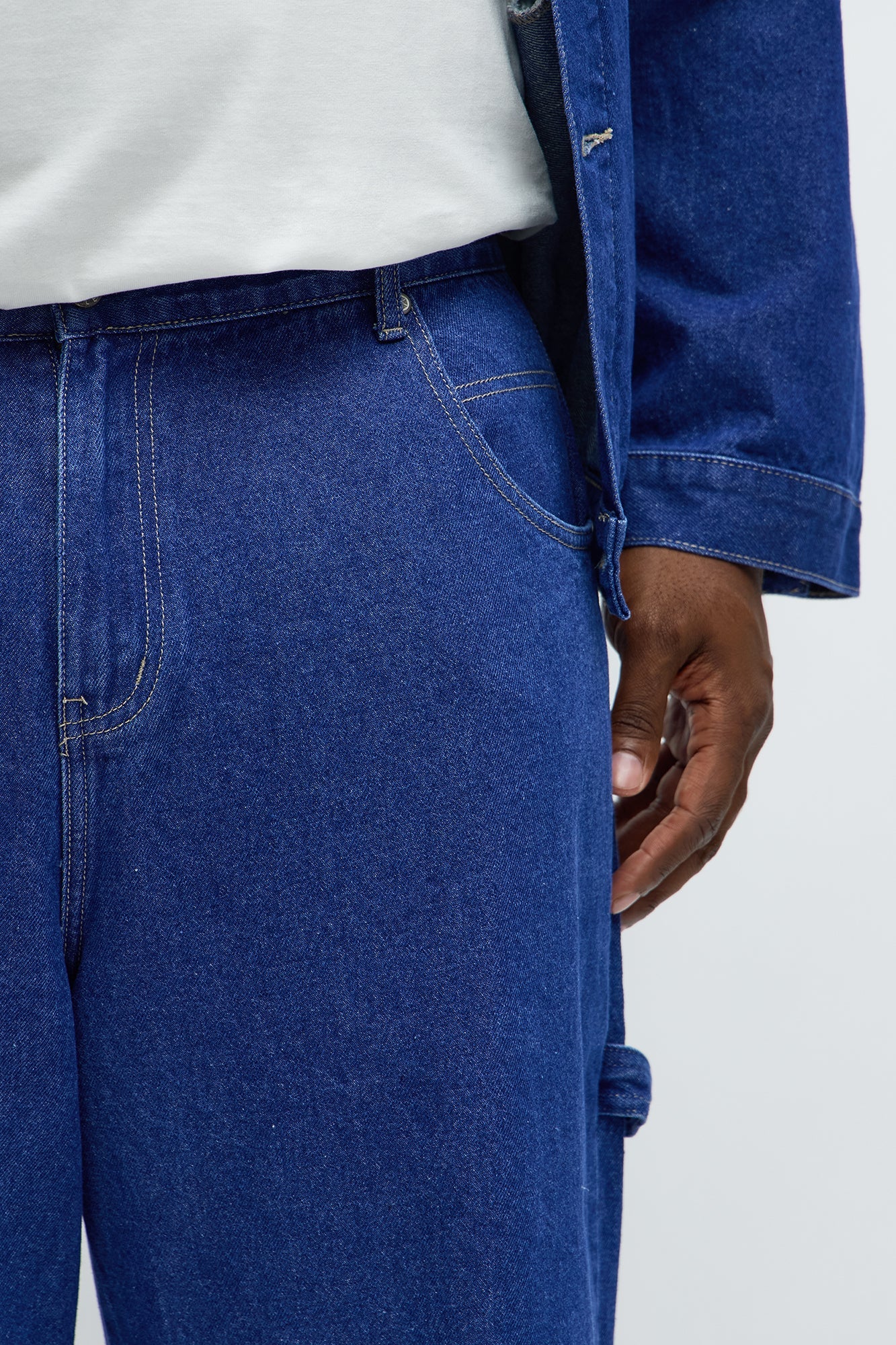 South Pole Baggy Contrast Stitch Back Hit Jeans - Blue Wash