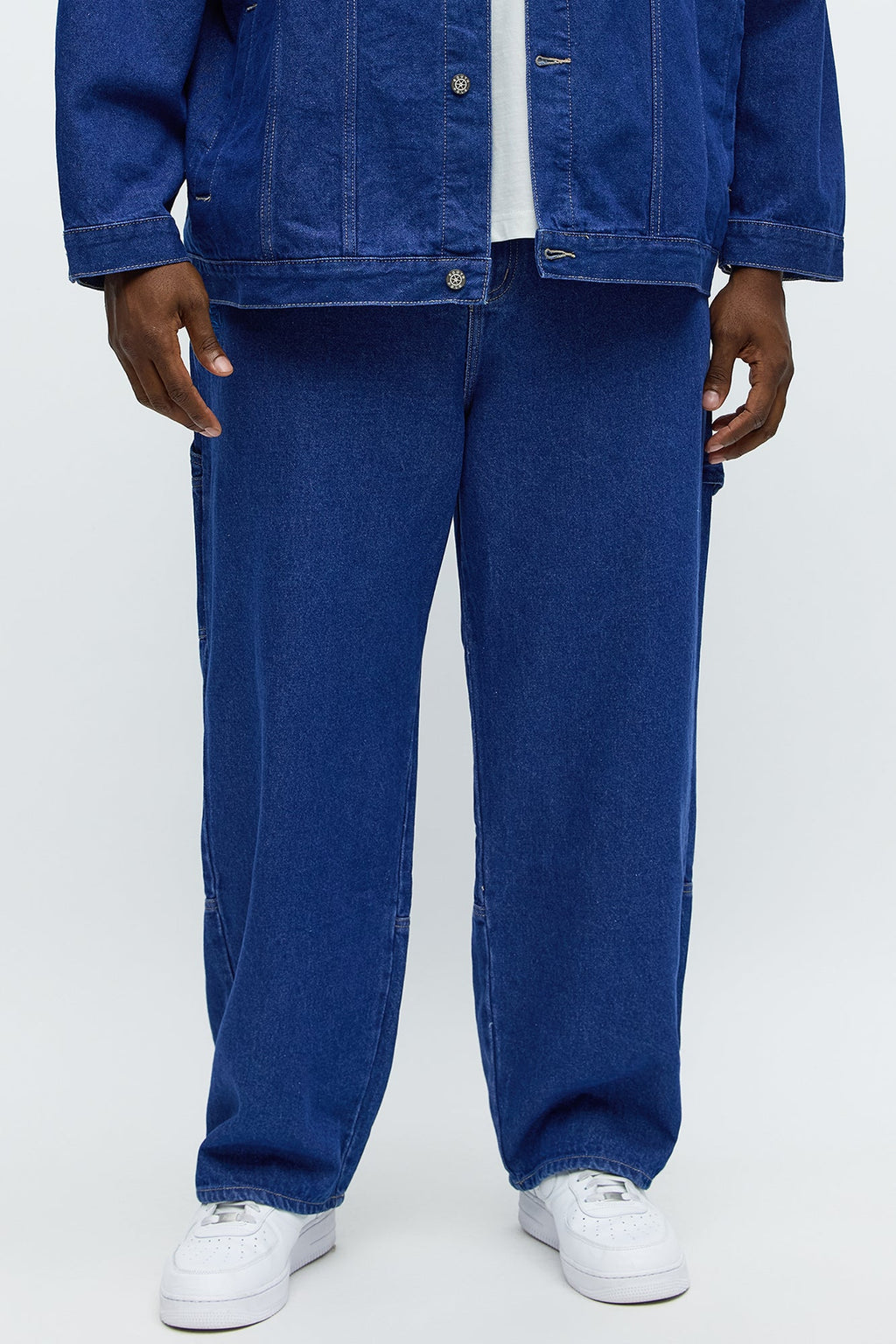 South Pole Baggy Contrast Stitch Back Hit Jeans - Blue Wash