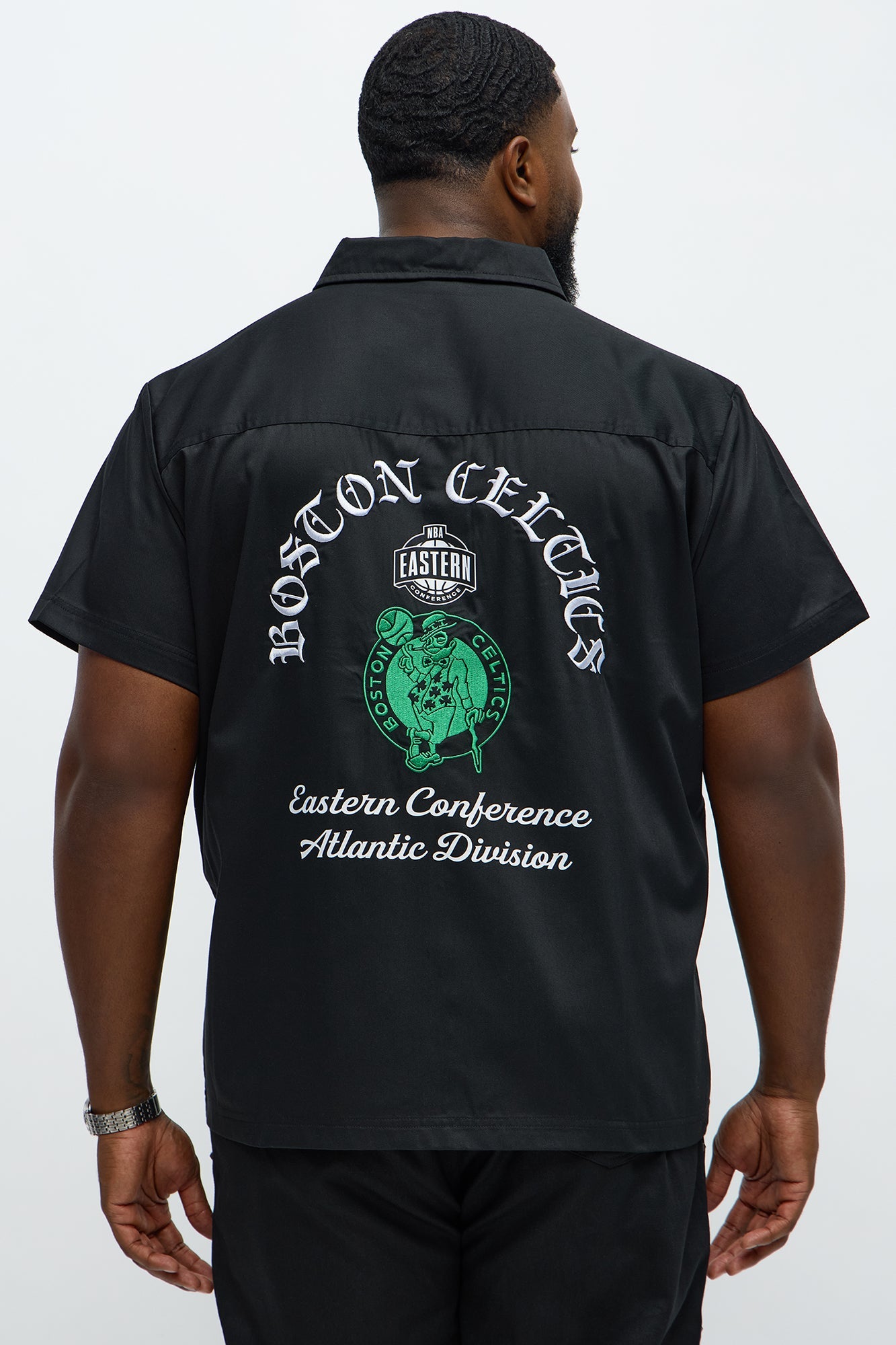 Celtics Regular Fit Button Up Shirt - Black