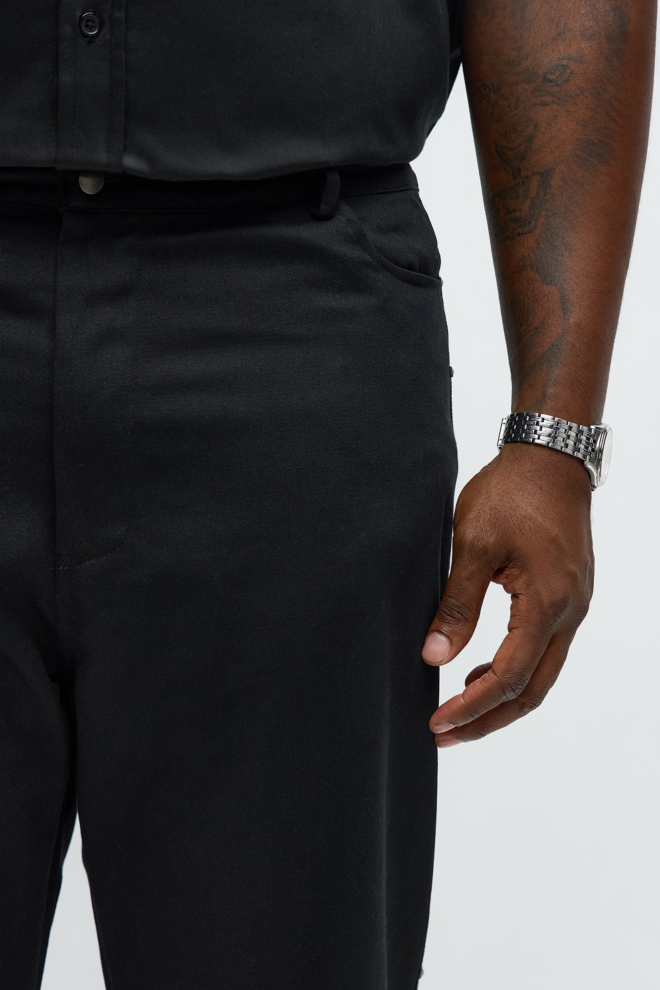 Stacked Slim Flare Don't Blame Me Studded Pant - Black