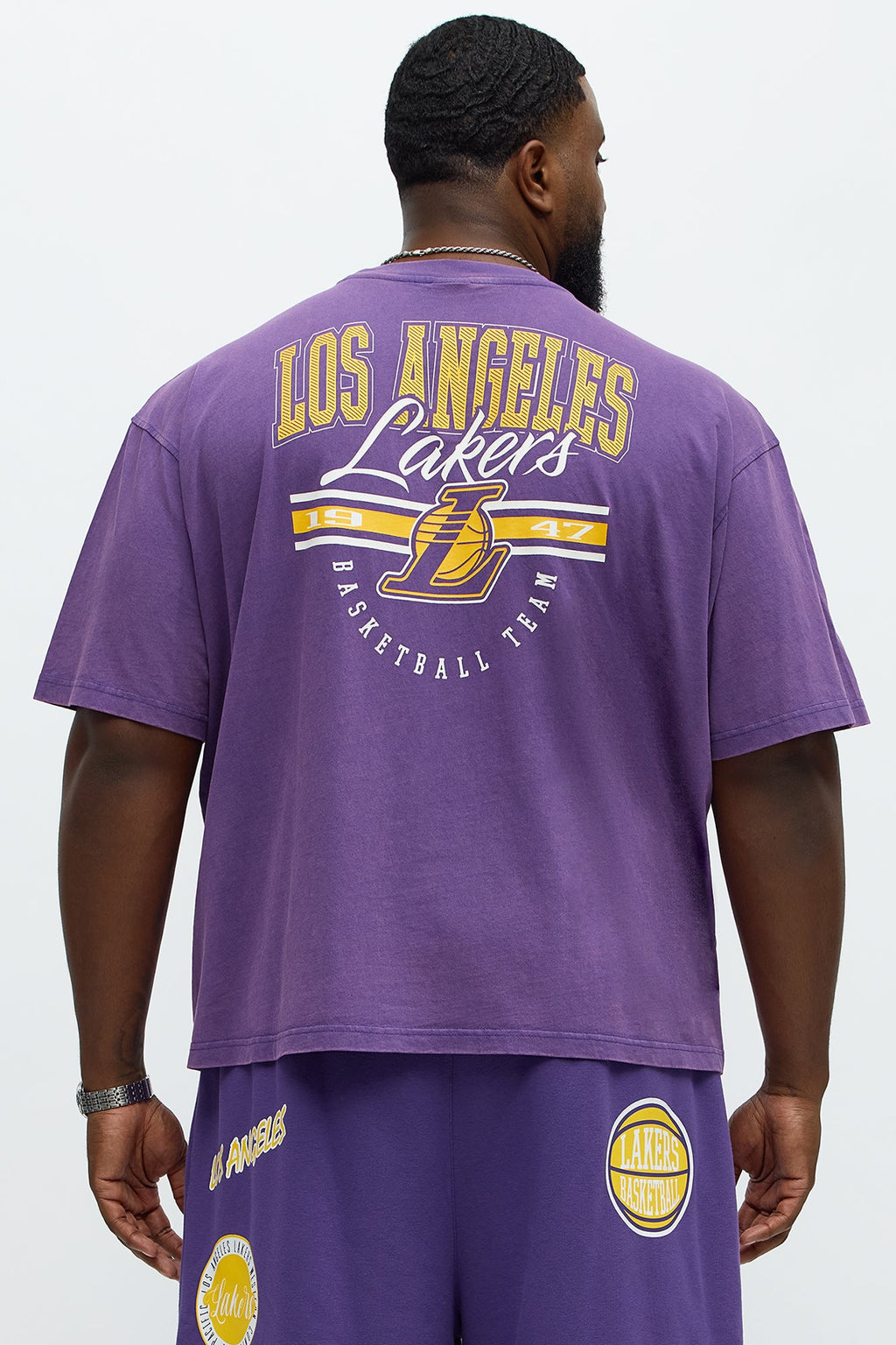 Lakers Freethrow Oversized Short Sleeve Tee - Purple