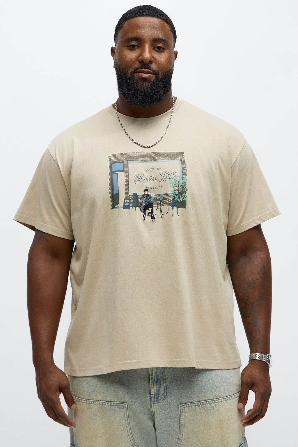 STWD Cafe Short Sleeve Tee - Sand