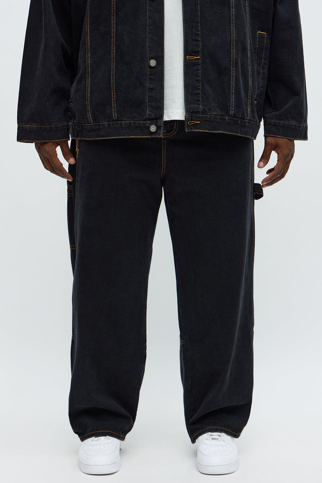 South Pole Baggy Contrast Stitch Jeans - Black