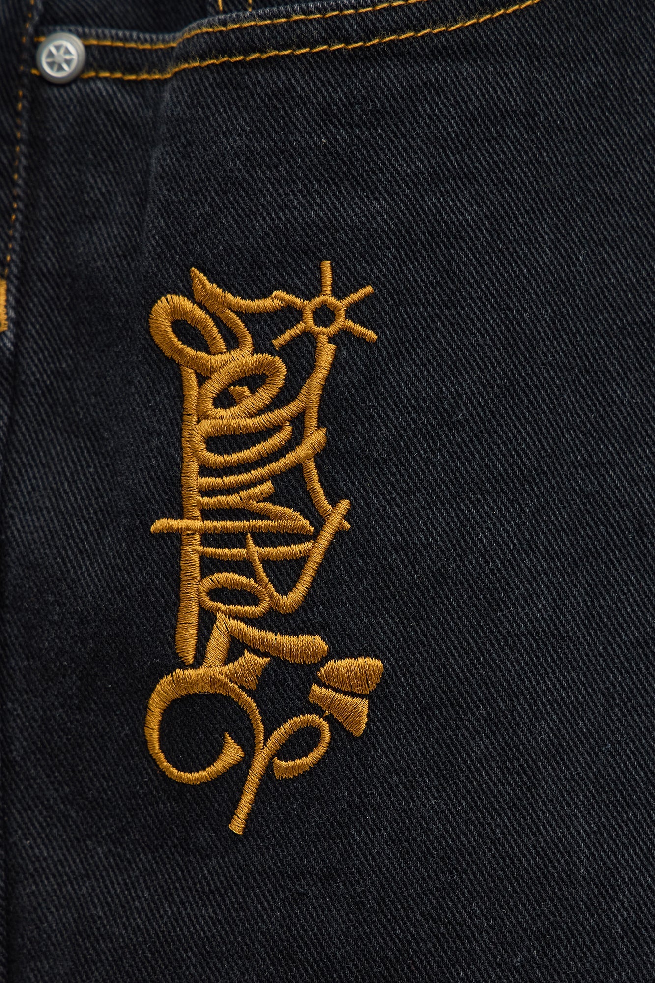 South Pole Baggy Contrast Stitch Jeans - Black