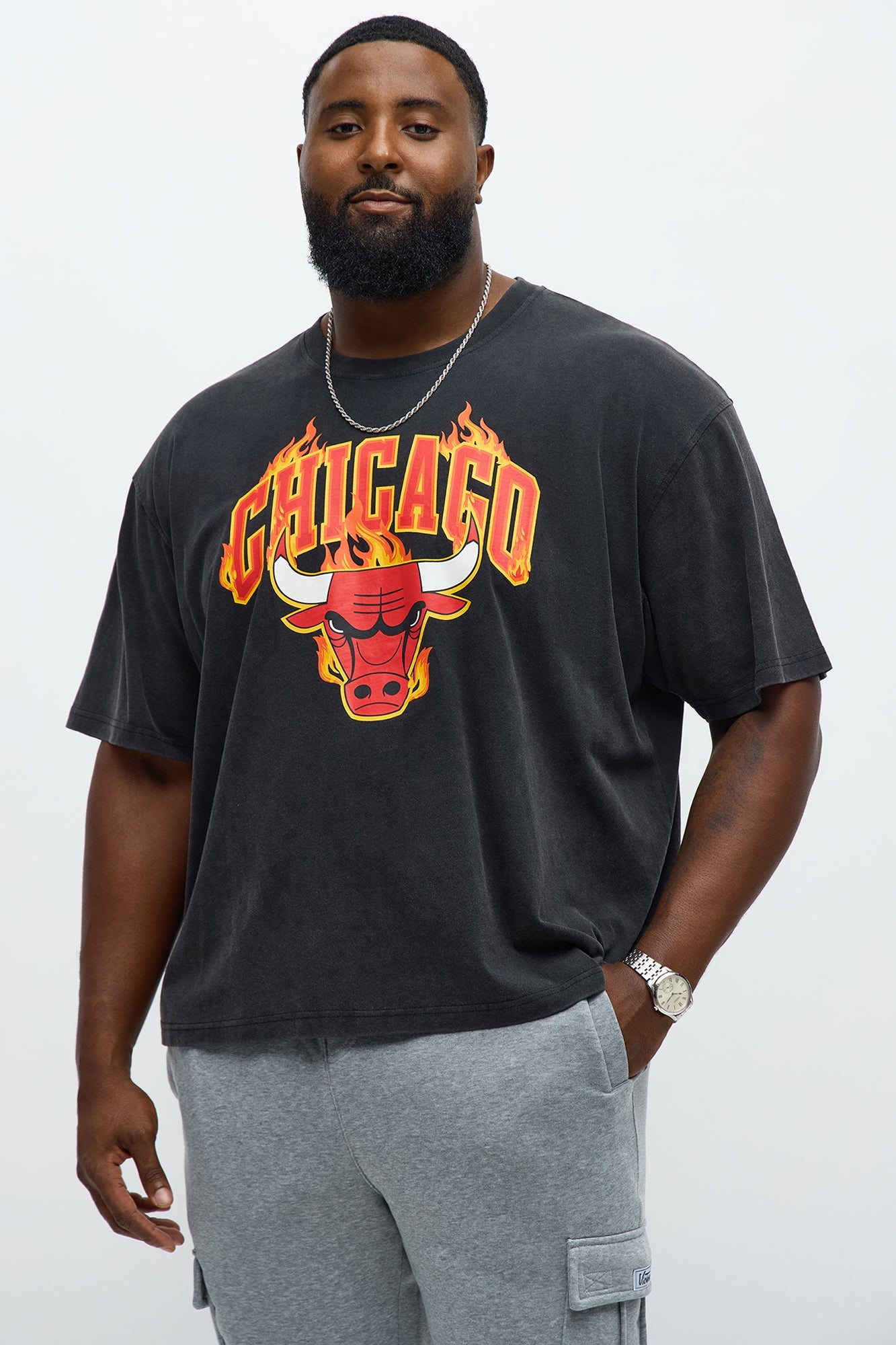 Bulls Slam Jam Oversized Short Sleeve Tee - Black