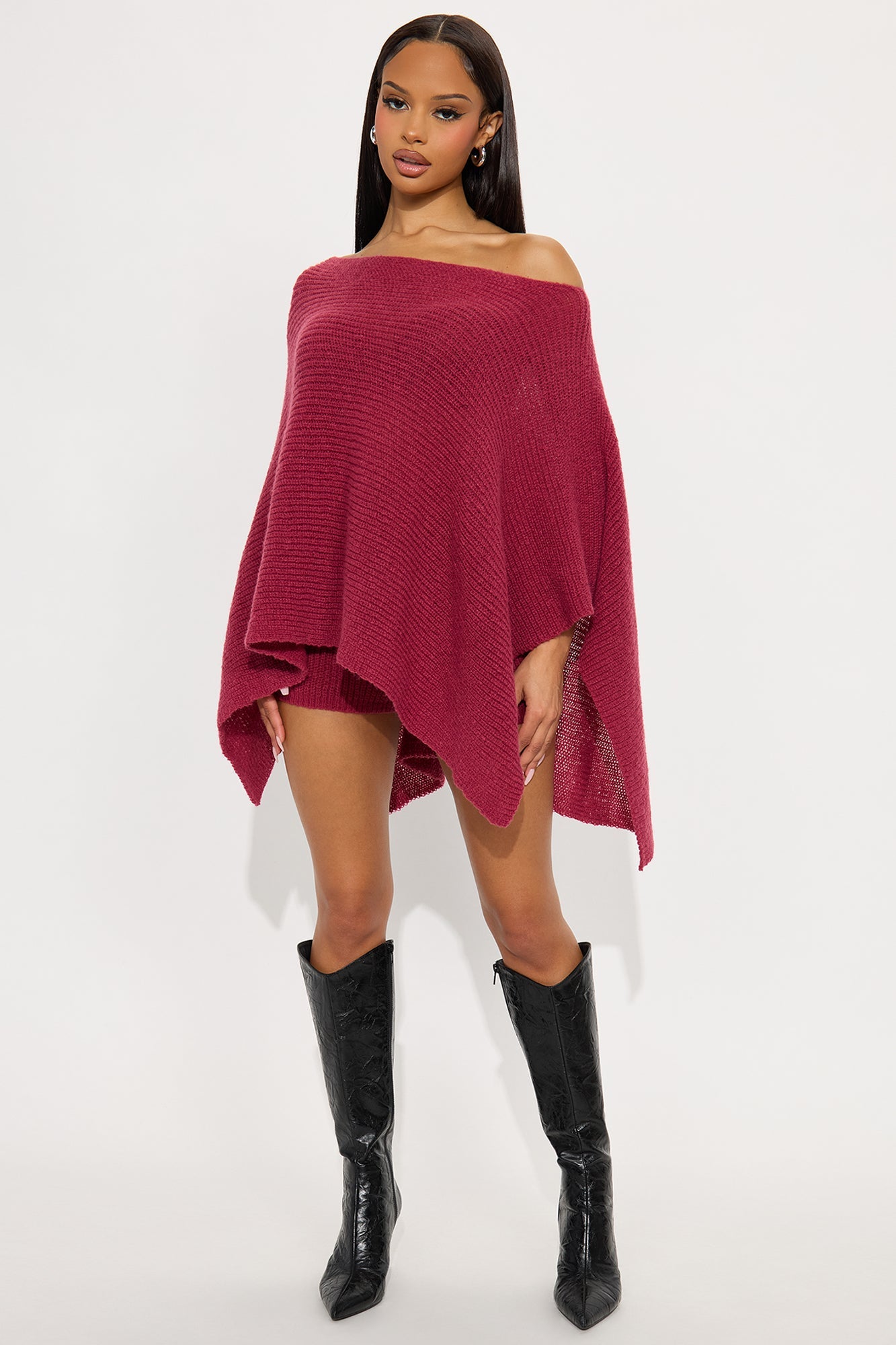 Always A Vibe Sweater Short Set - Wine