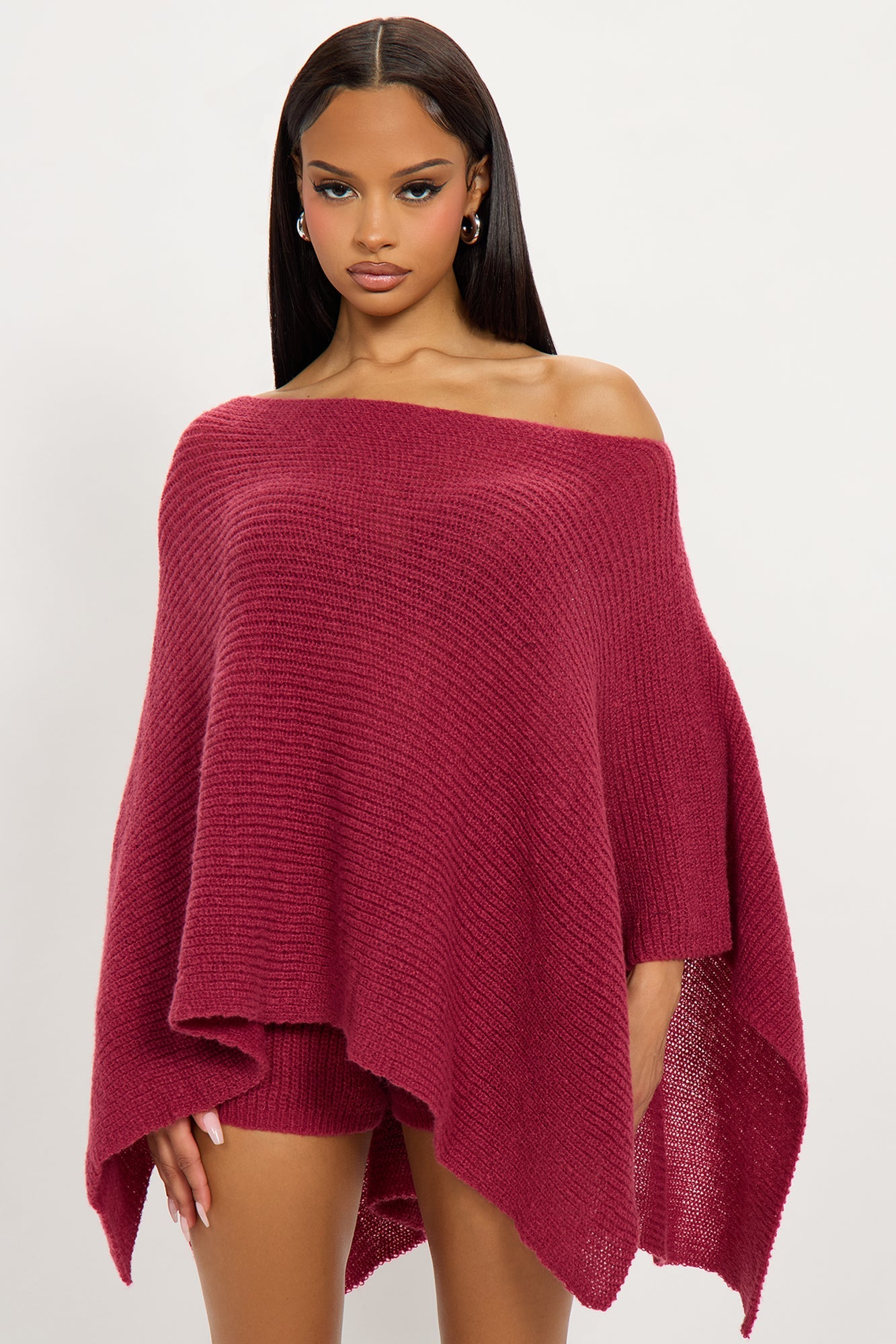 Always A Vibe Sweater Short Set - Wine