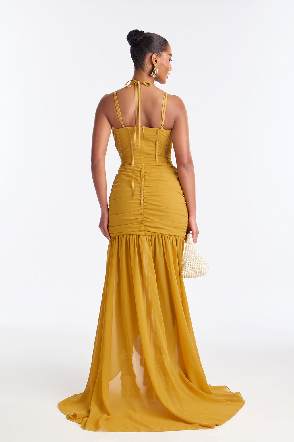 Sweet As Me Chiffon Maxi Dress - Mustard