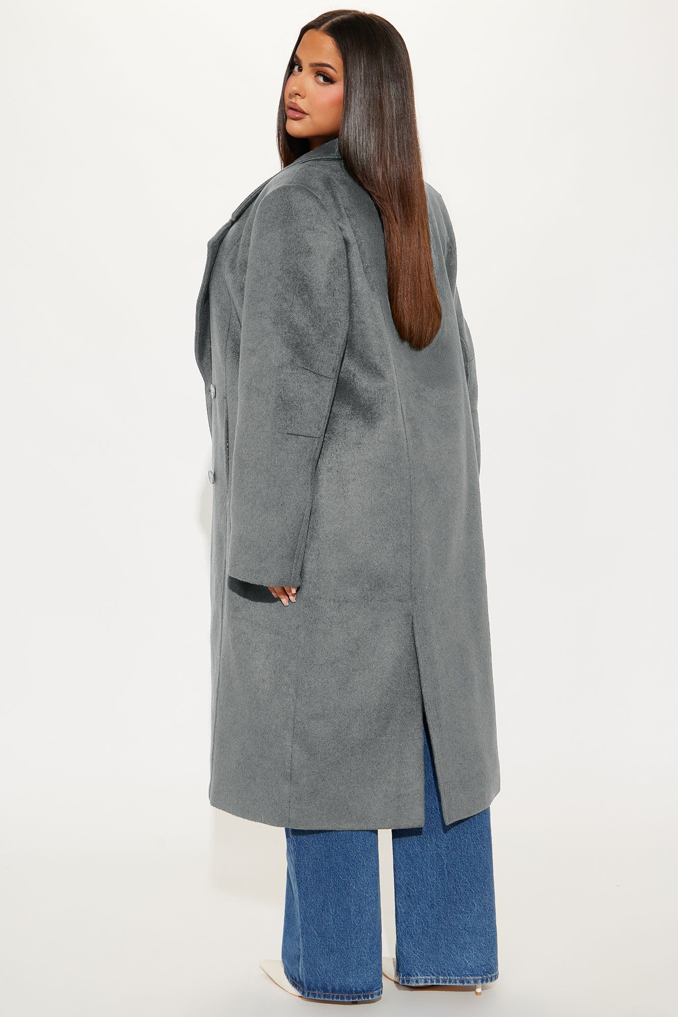 Melonie Wool Trench Coat - Heather Grey