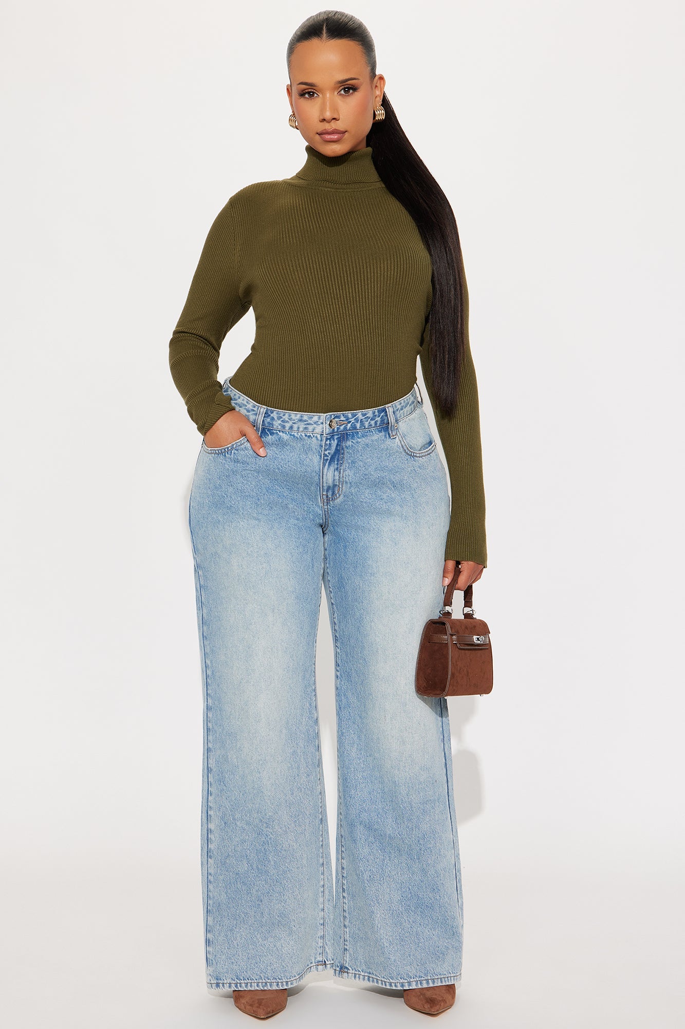 Tara Turtle Neck Sweater - Olive
