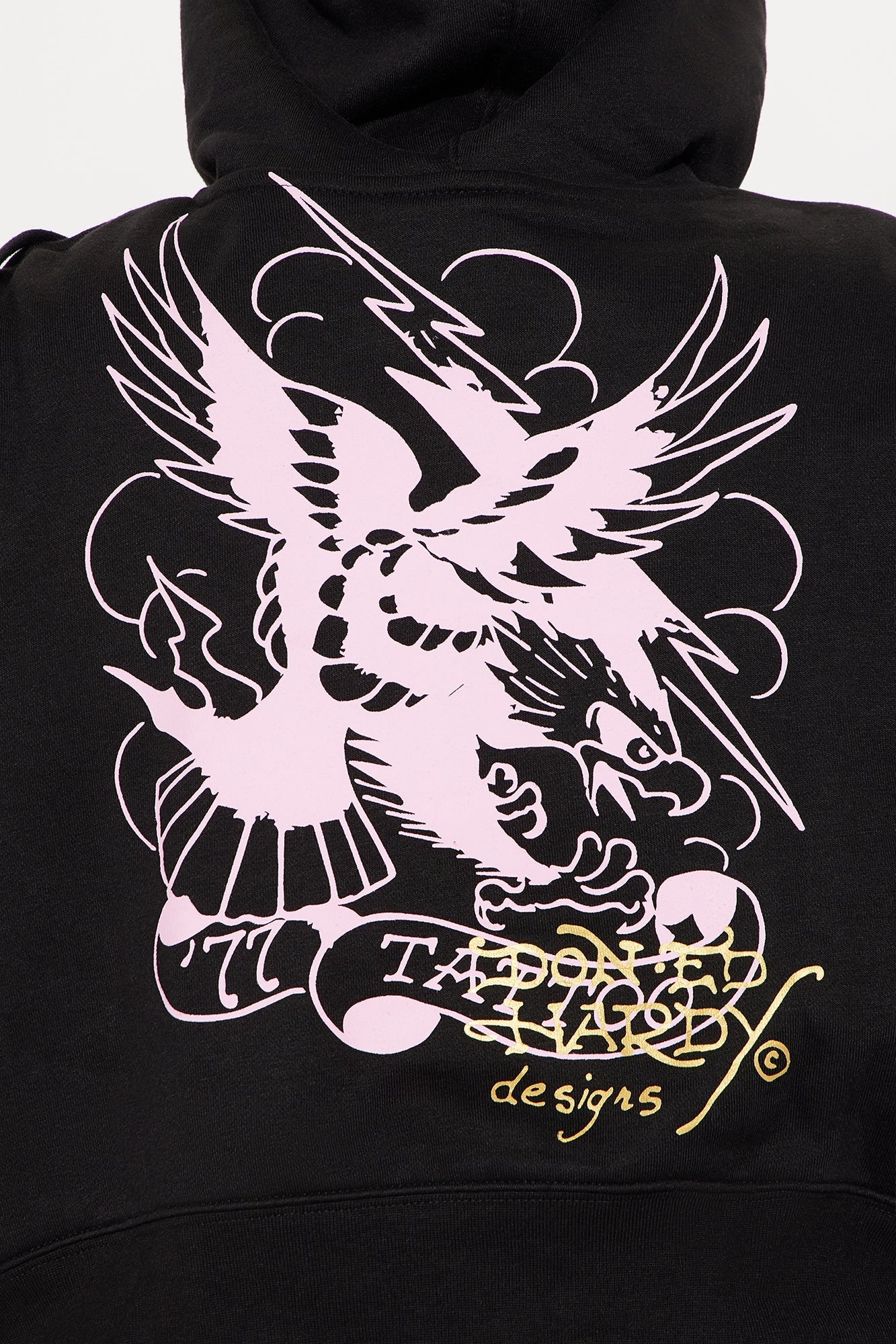 Ed Hardy Tiger Cliff Zip Up Hoodie - Black