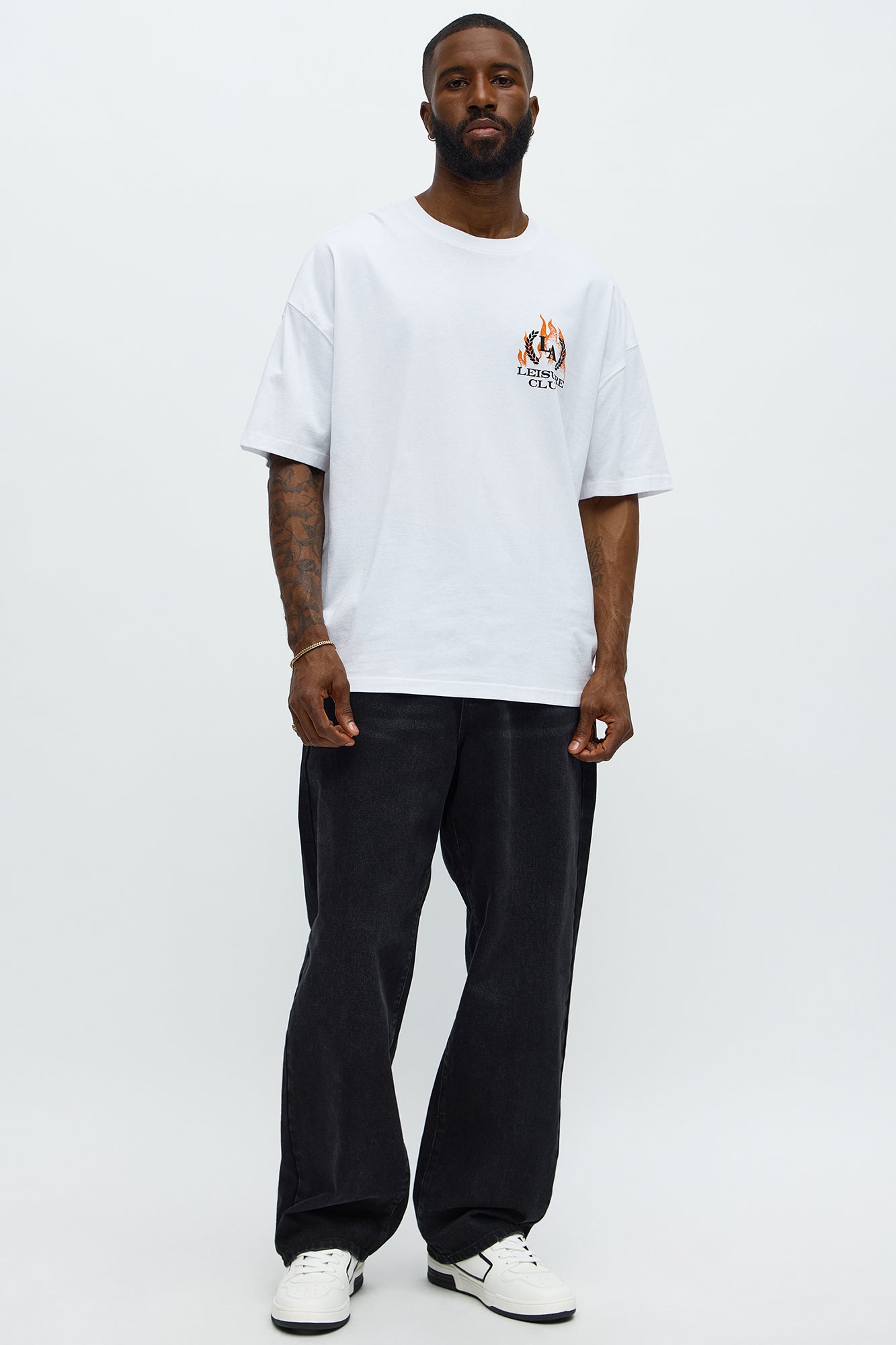 LA Leisure Club Oversized Short Sleeve Tee - White