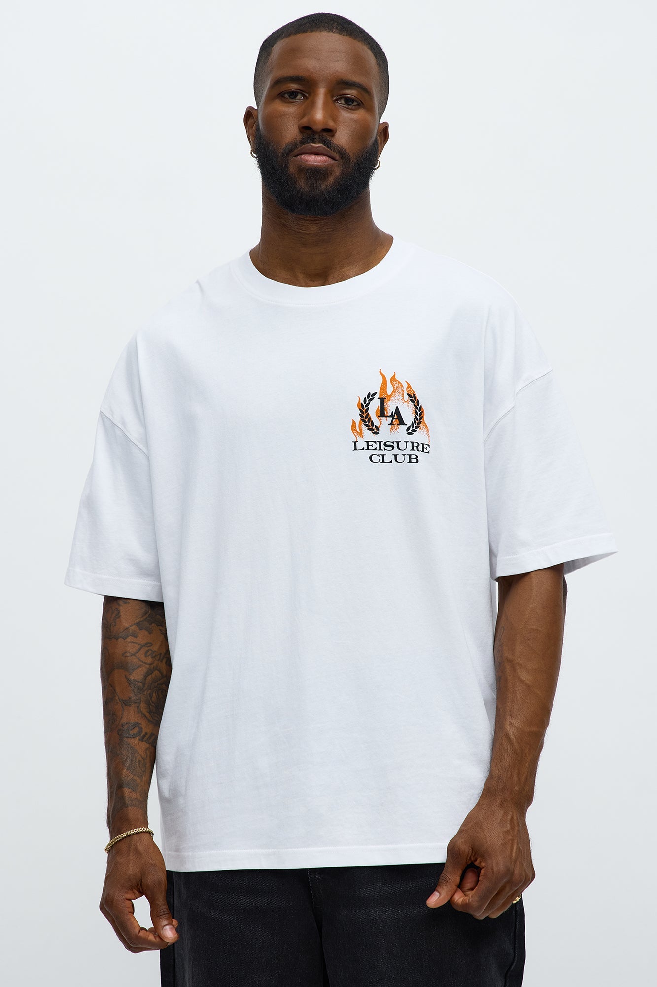 LA Leisure Club Oversized Short Sleeve Tee - White