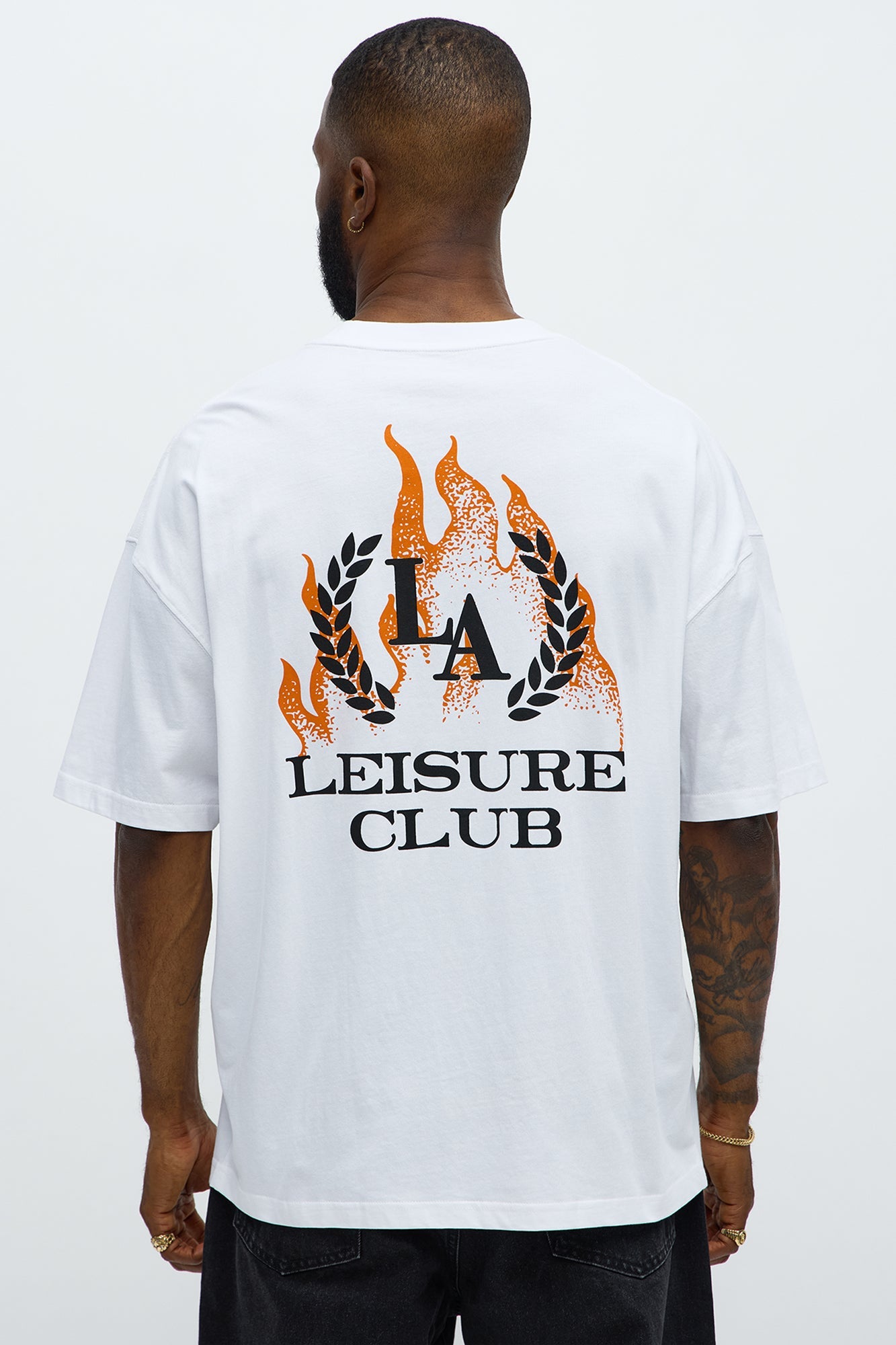 LA Leisure Club Oversized Short Sleeve Tee - White