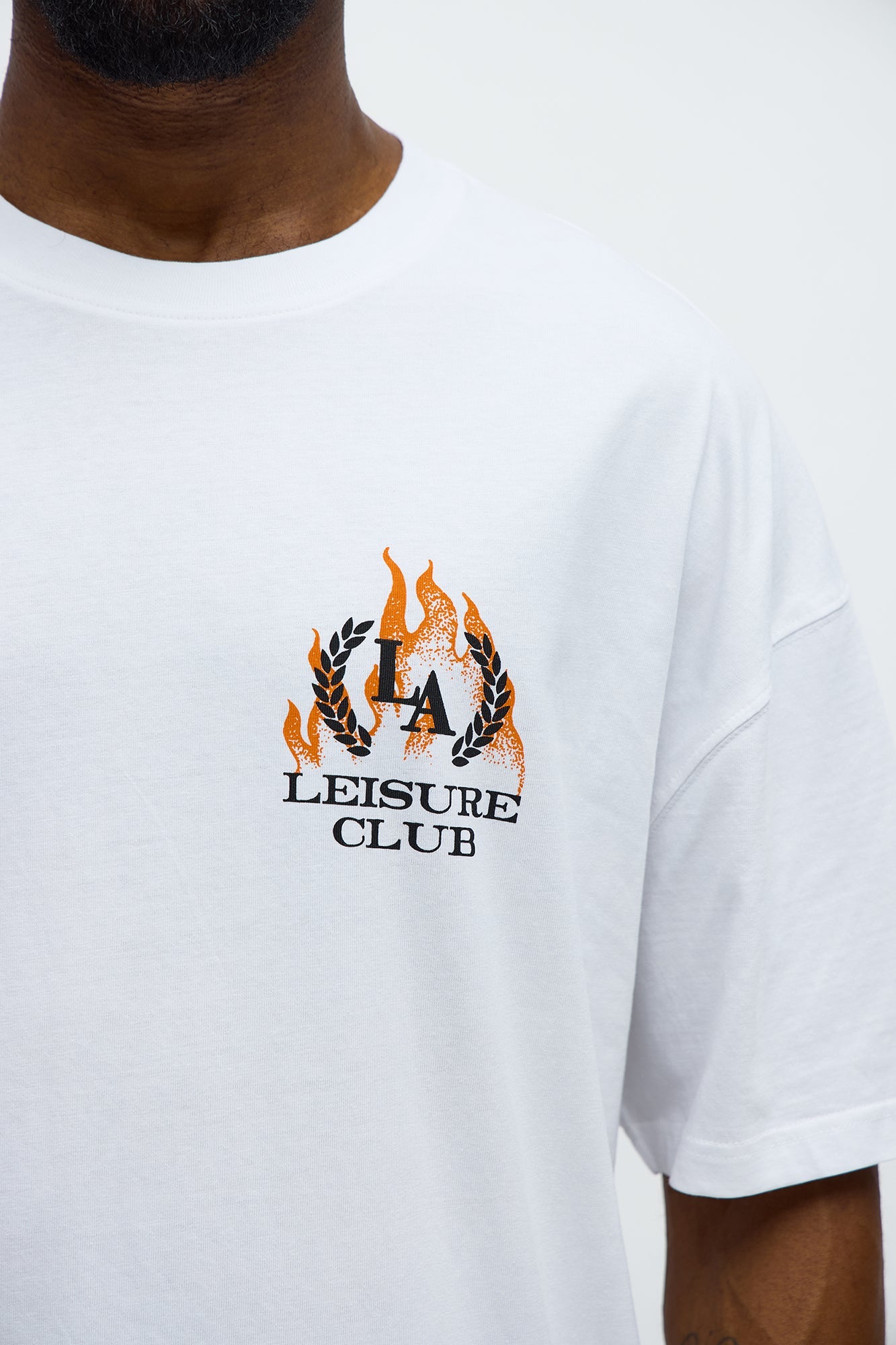 LA Leisure Club Oversized Short Sleeve Tee - White