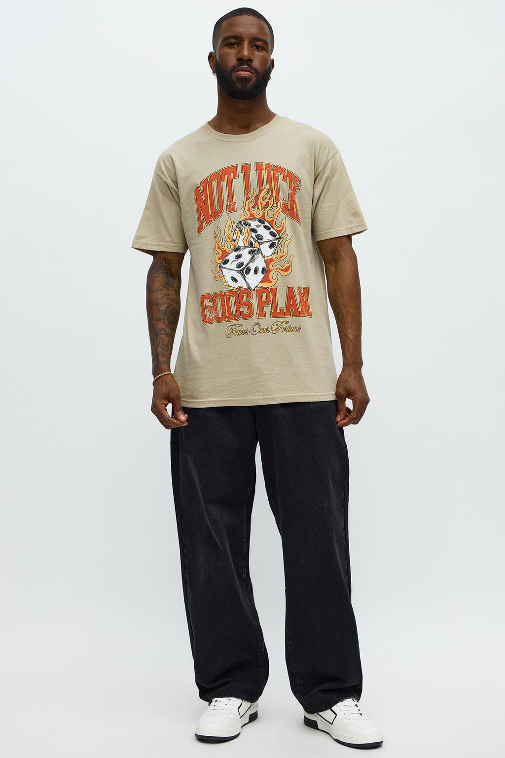 Not Luck God's Plan Short Sleeve Tee - Stone