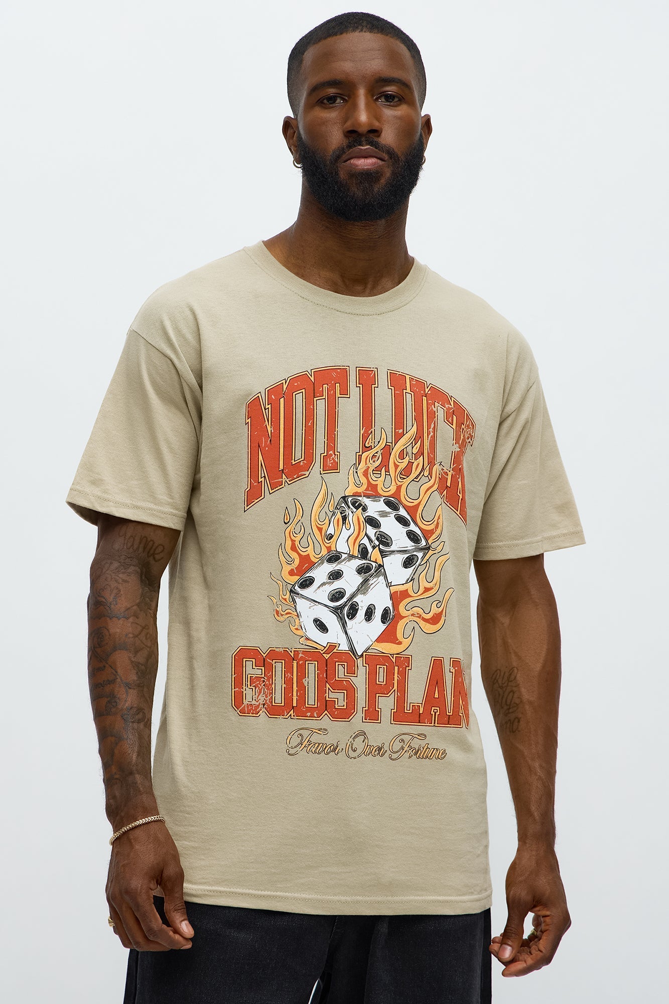 Not Luck God's Plan Short Sleeve Tee - Stone