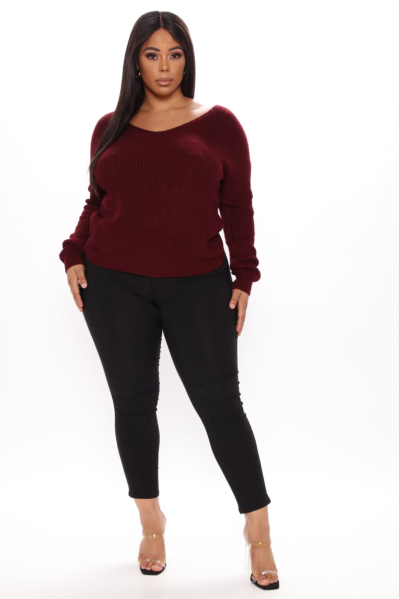 Falls Favorite Girl Sweater II - Burgundy