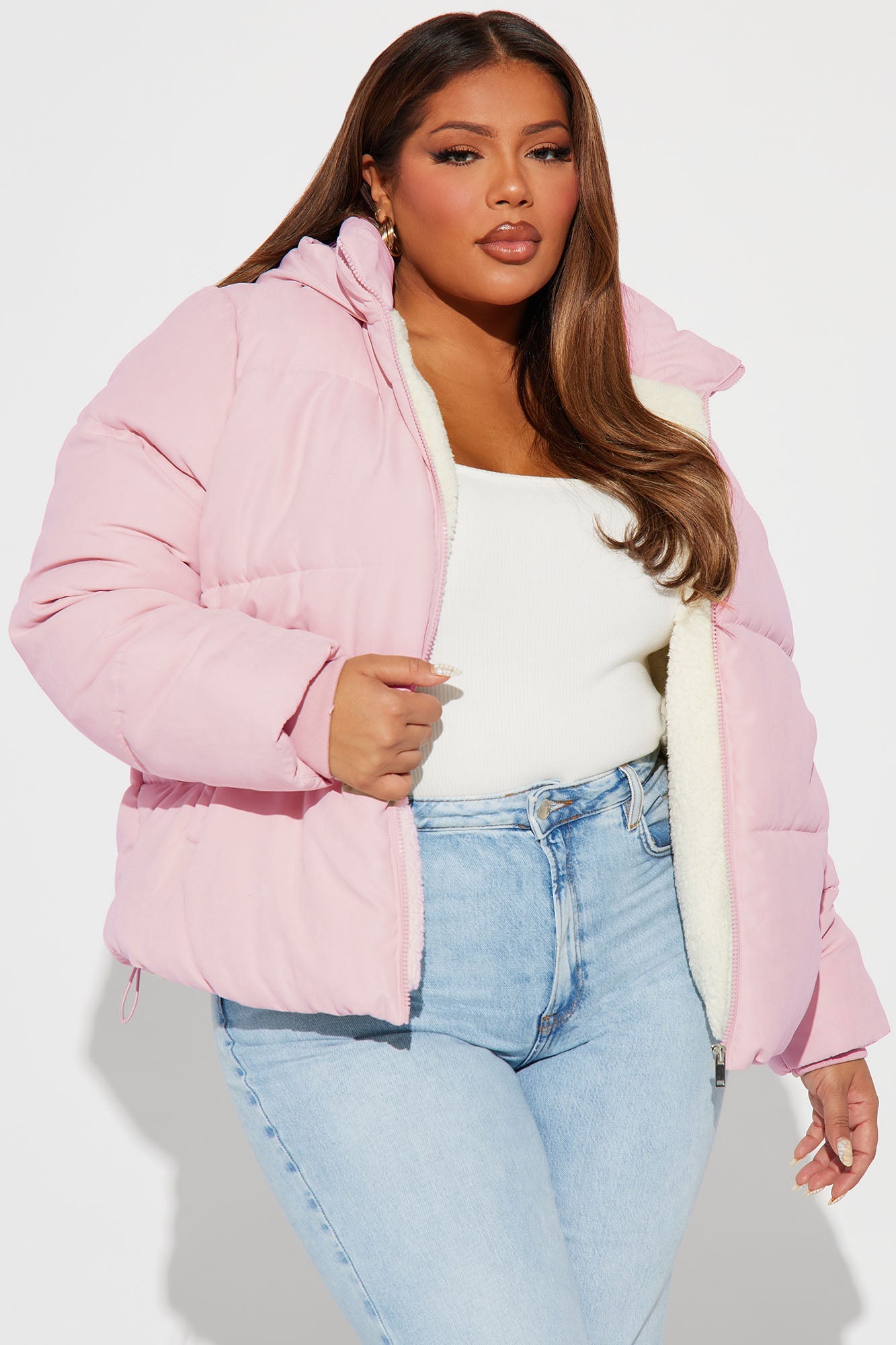 In The Middle Of The City Puffer Jacket - Pink