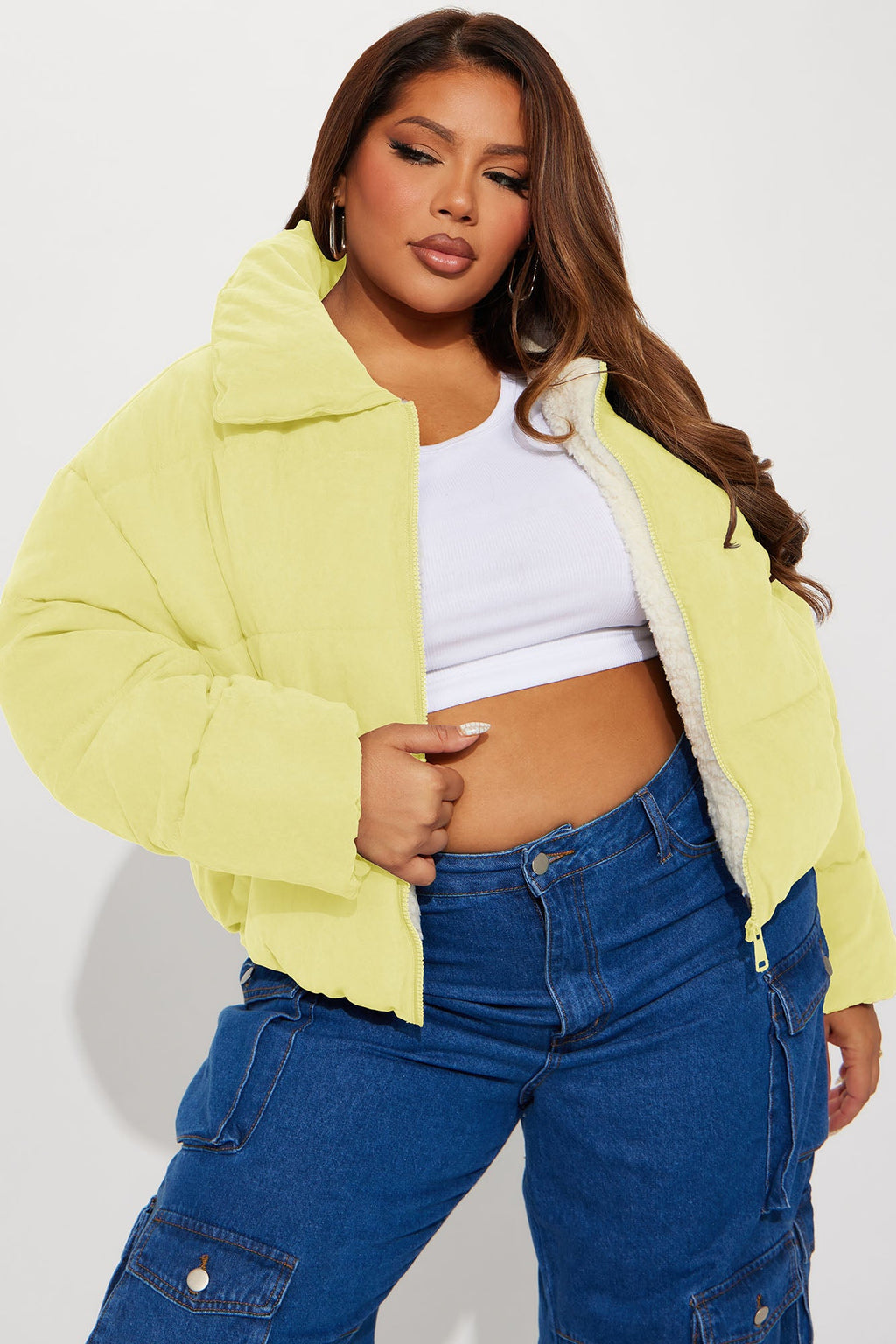 Too Hot To Handle Puffer Jacket - Yellow