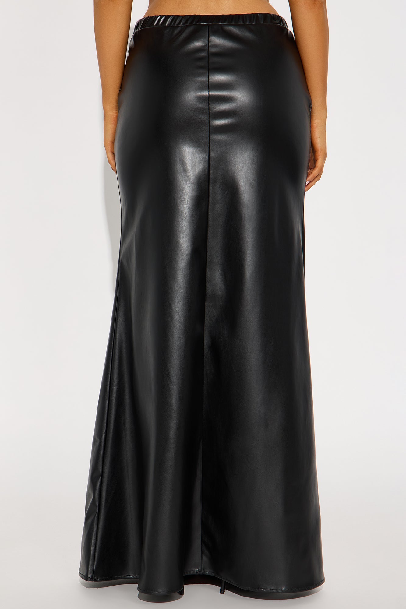 Show Me Love Faux Leather Mermaid Maxi Skirt - Black