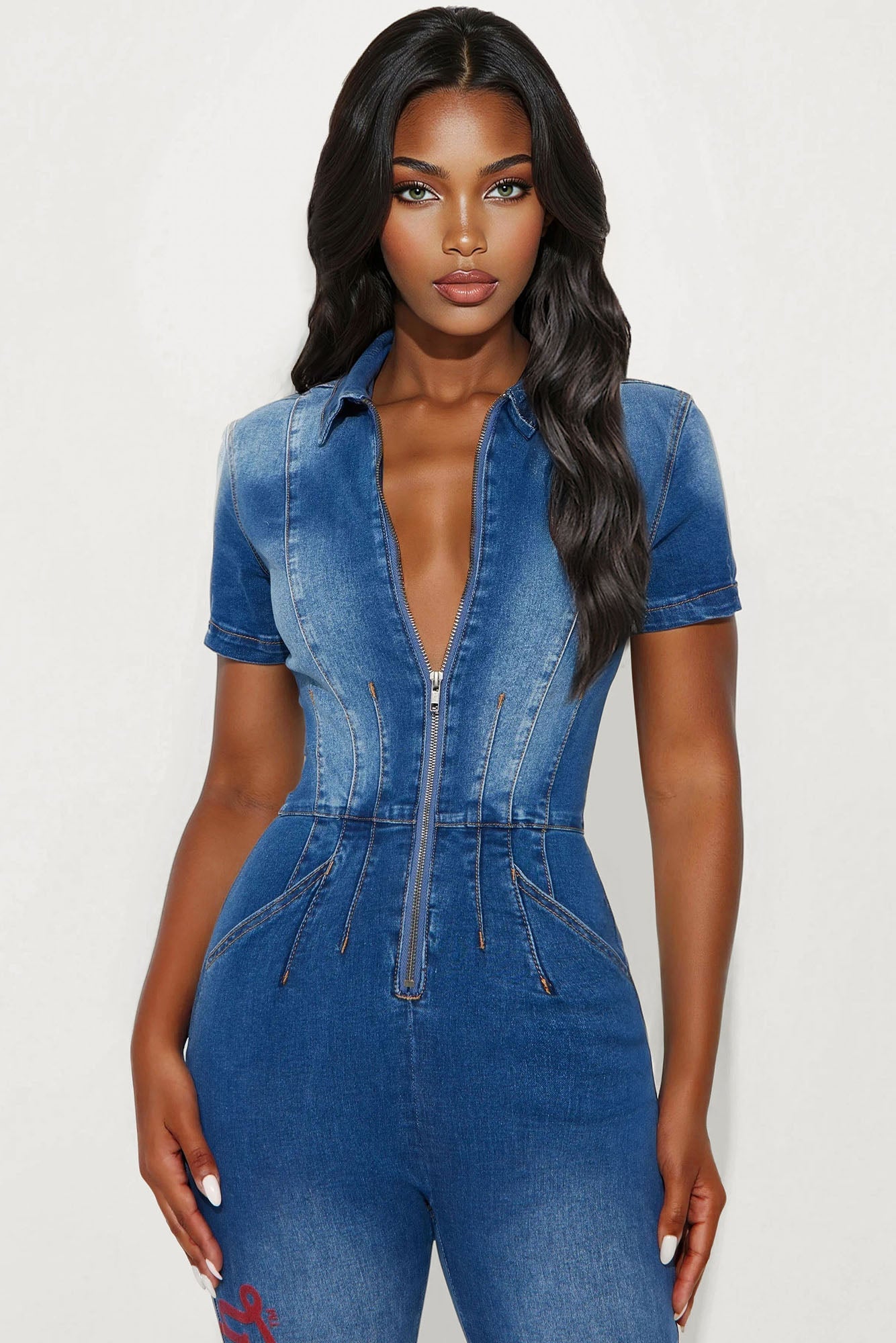 Von Dutch Originals Denim Jumpsuit - Dark Wash
