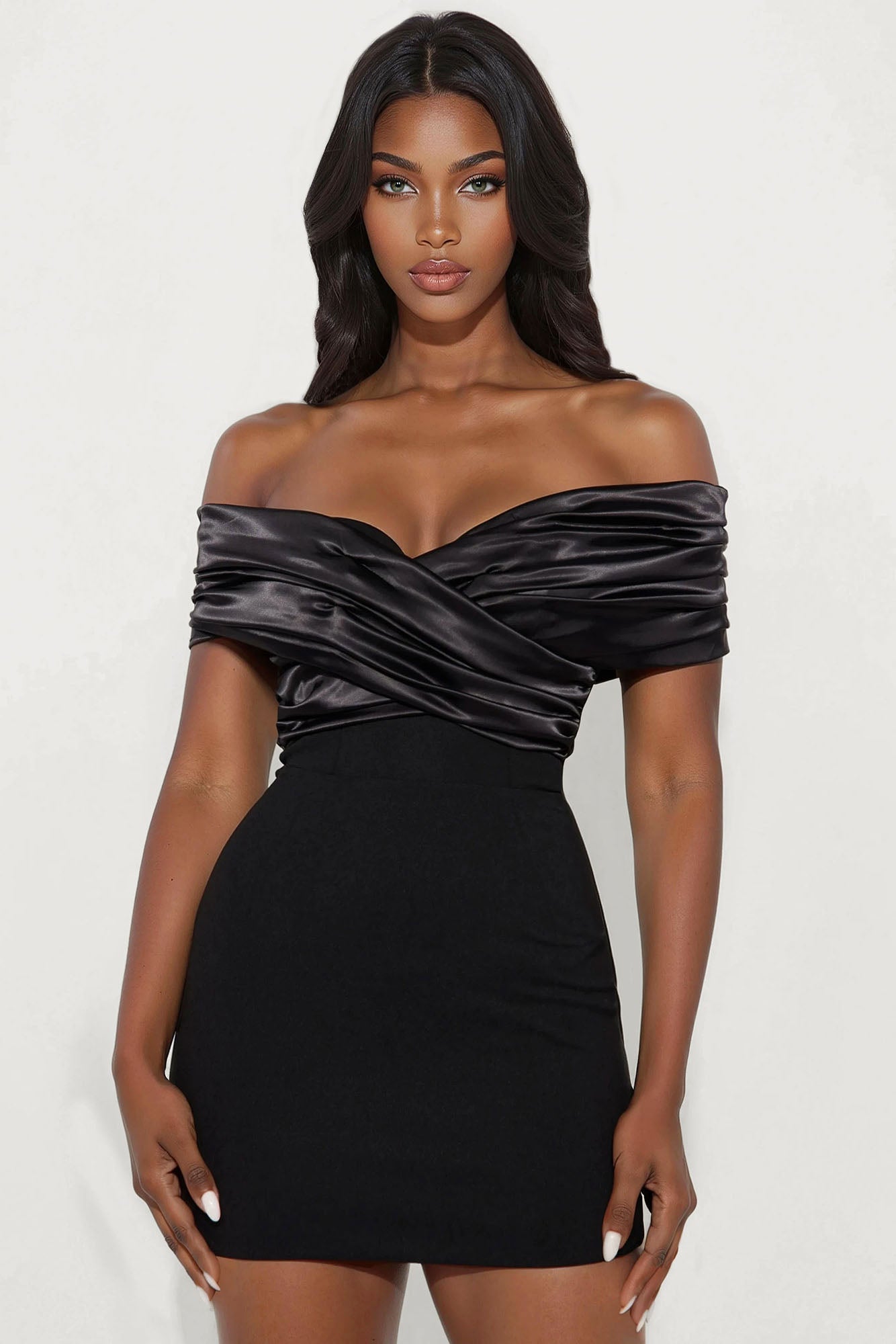 Am I The Drama Draped Mini Dress - Black