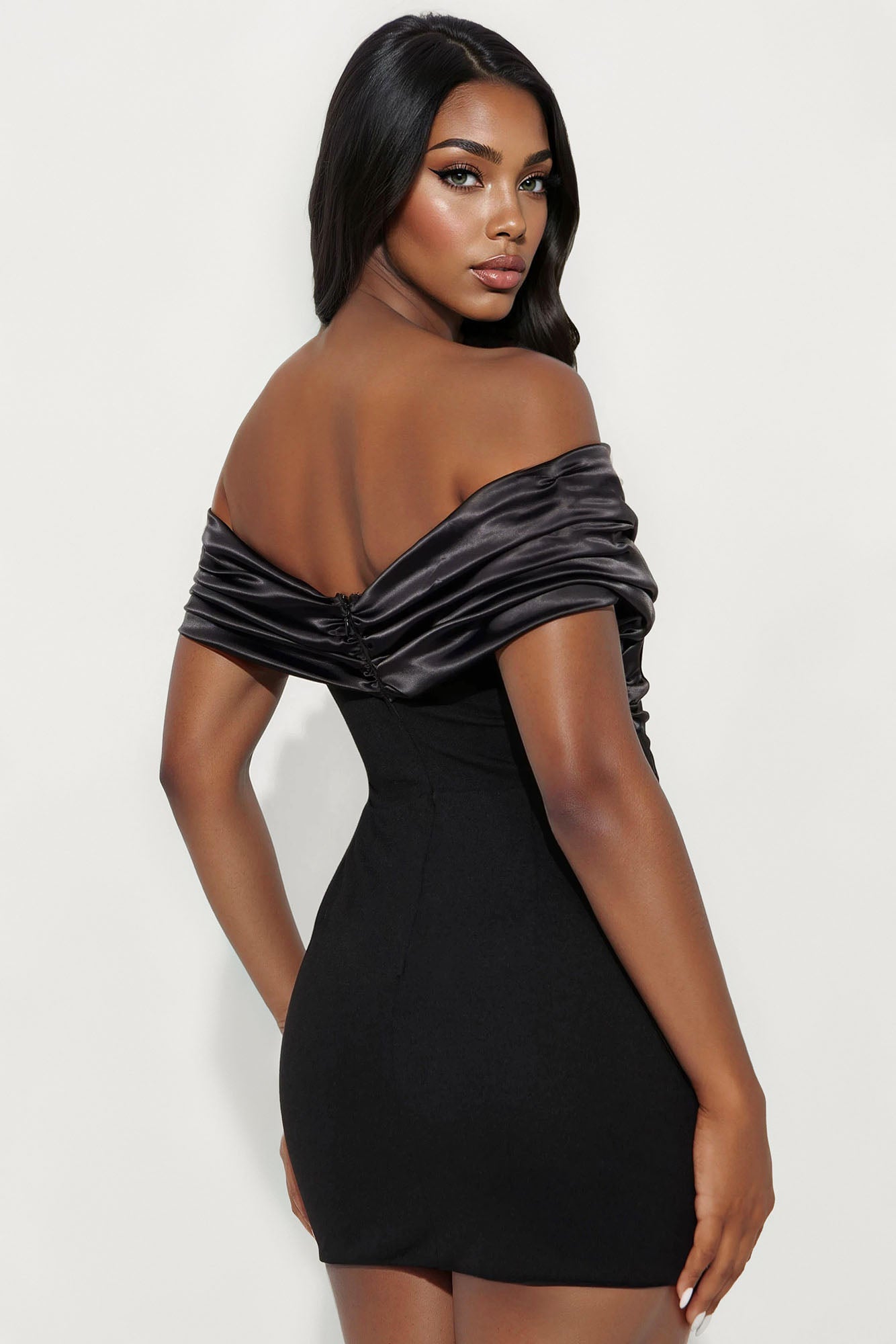 Am I The Drama Draped Mini Dress - Black