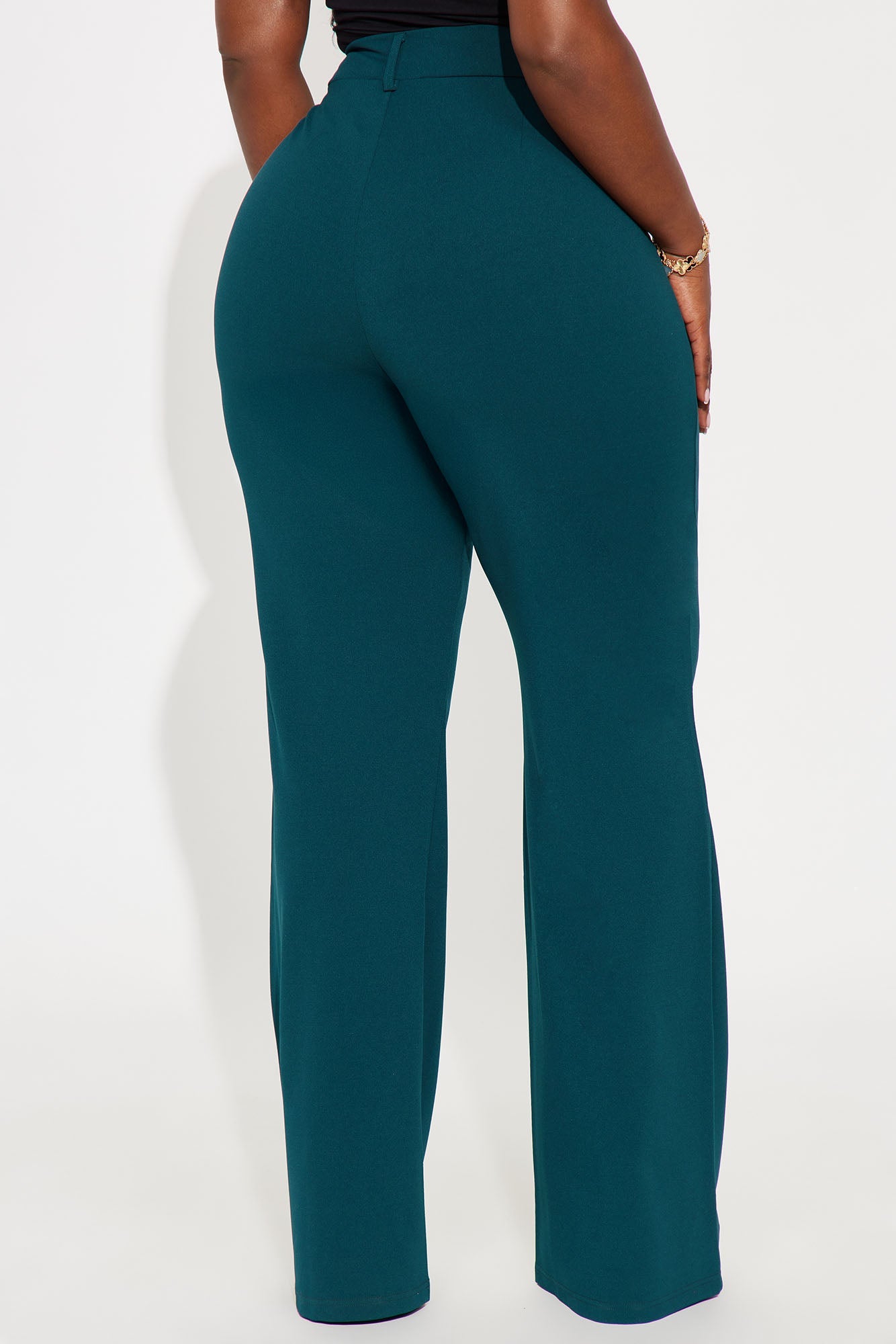 Heidi Wide Leg Trouser Pant - Hunter Green