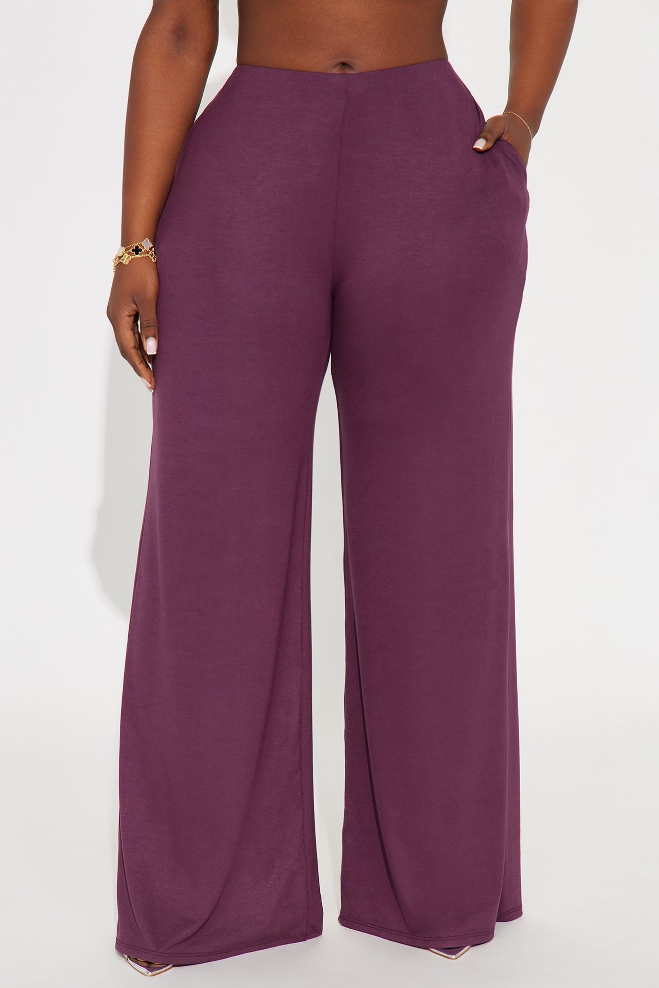 Samaria Easy Jersey Wide Leg Pant 32 - Plum
