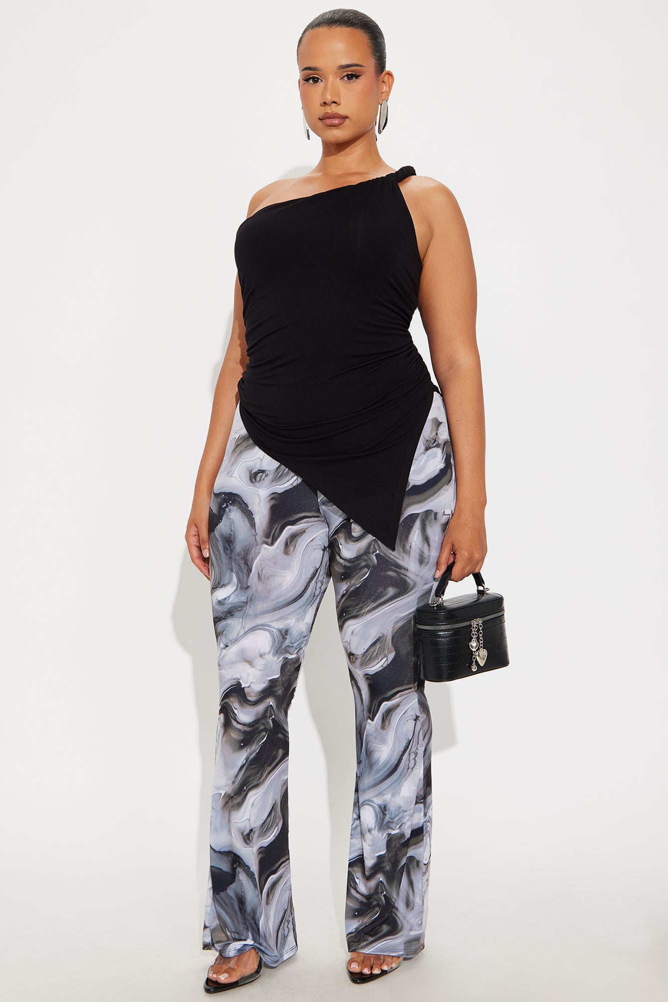 Azani High Rise Flare Leg Pant 33 - Grey/combo