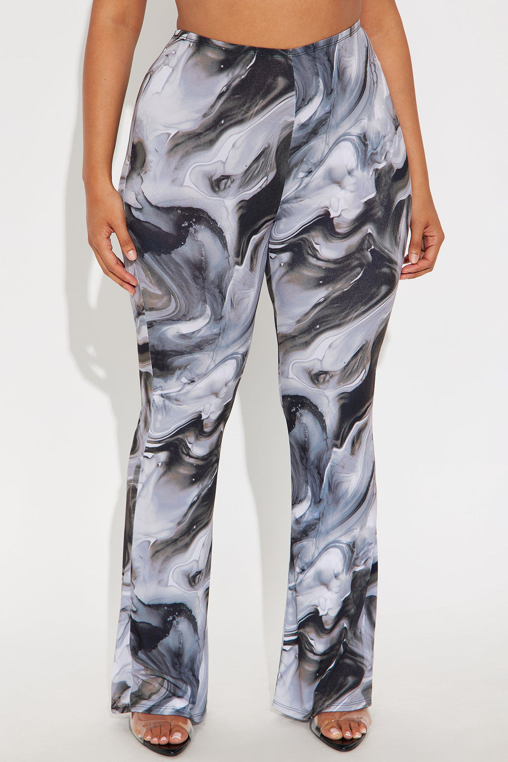 Azani High Rise Flare Leg Pant 33 - Grey/combo