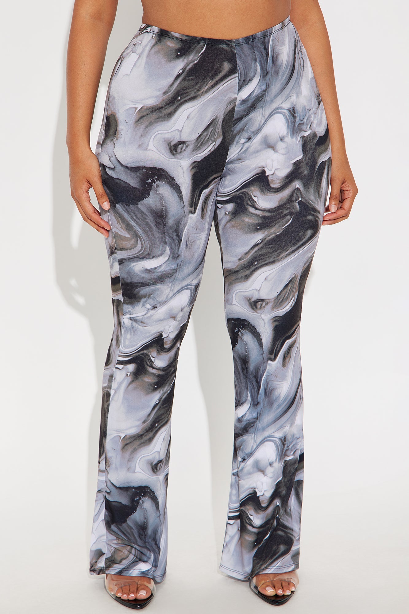 Azani High Rise Flare Leg Pant 33 - Grey/combo