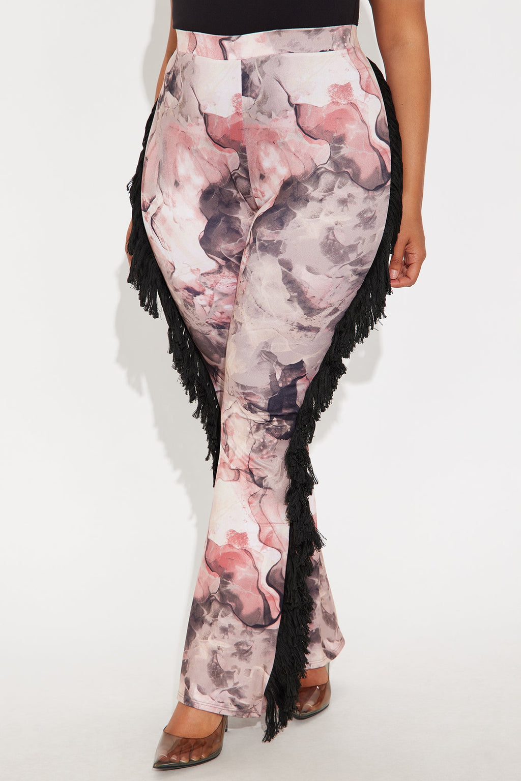 All At Once Fringe Flare Pant - Pink/combo