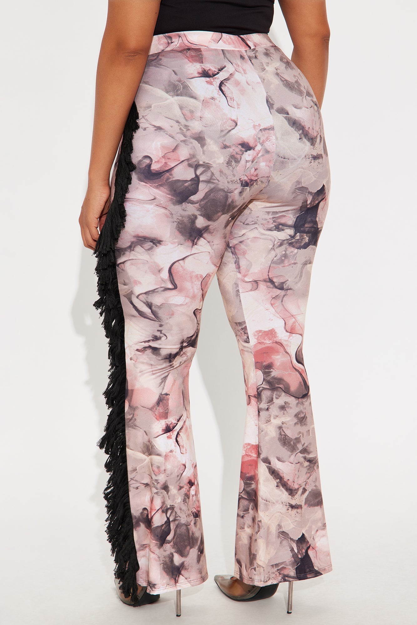 All At Once Fringe Flare Pant - Pink/combo