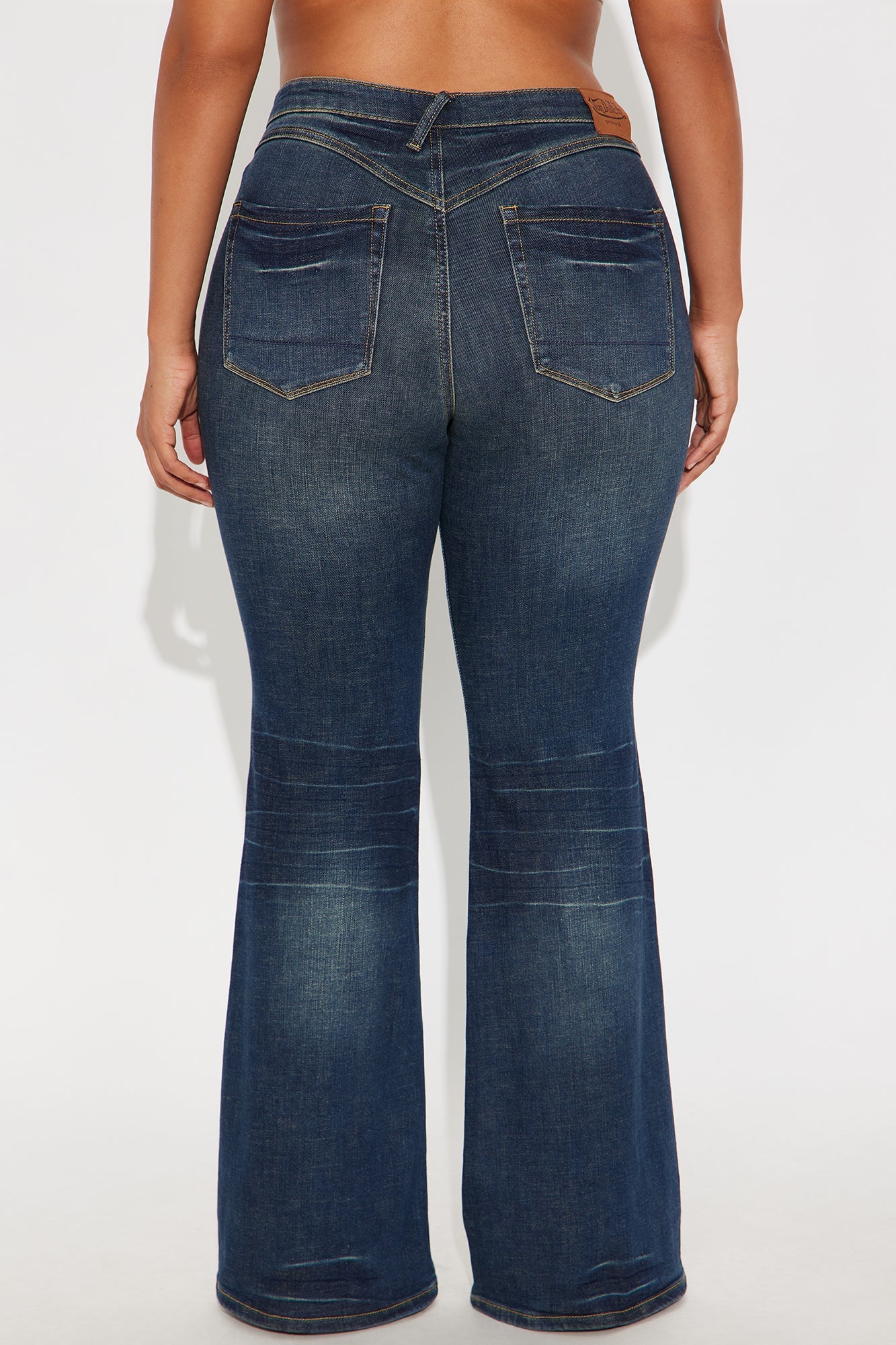Von Dutch Tinted Low Rise Flare Jeans - Vintage Wash