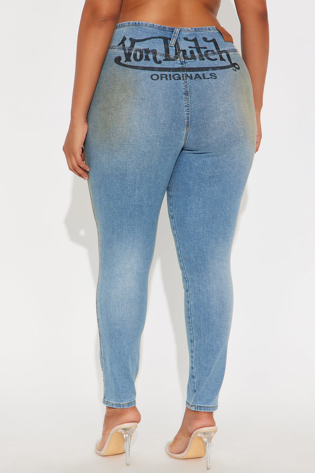 Von Dutch Low Rise Tinted Skinny Jeans - Light Wash