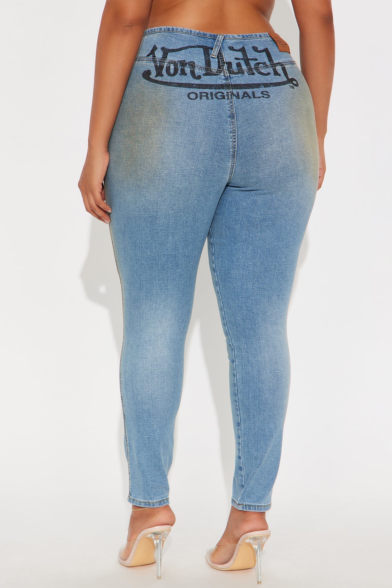 Von Dutch Low Rise Tinted Skinny Jeans - Light Wash