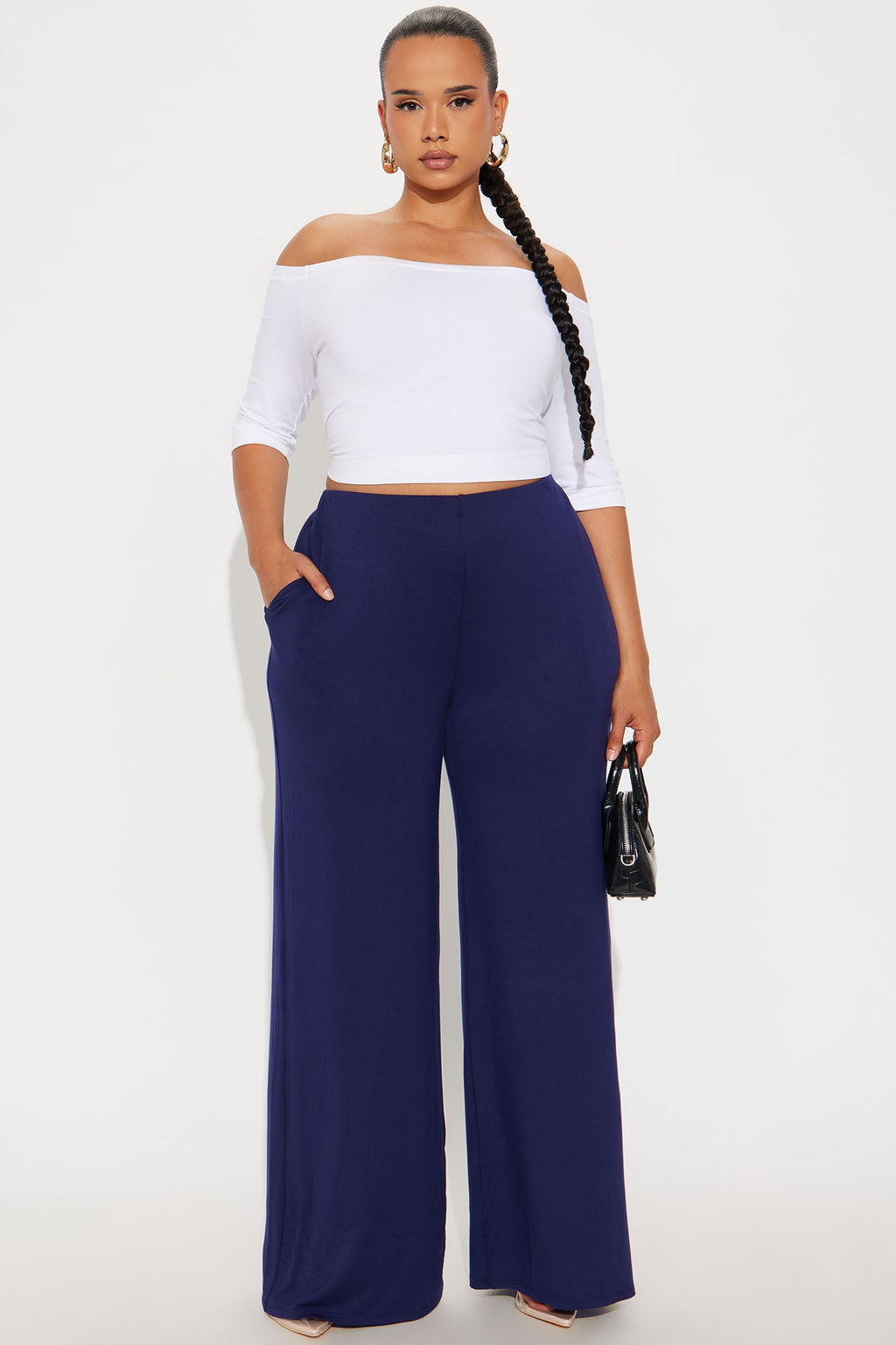 Samaria Easy Jersey Wide Leg Pant 32 - Navy