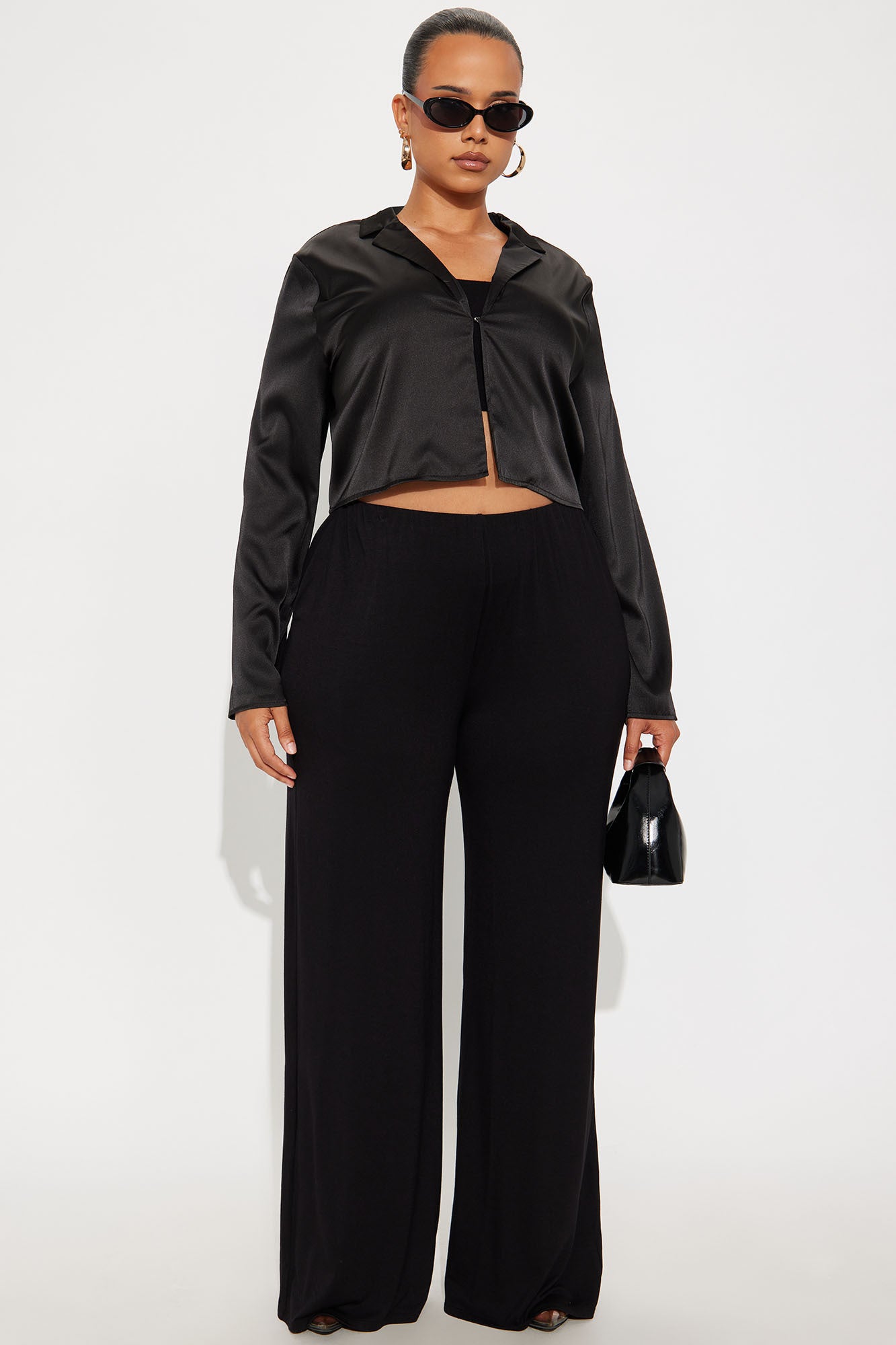 Samaria Easy Jersey Wide Leg Pant 32 - Black