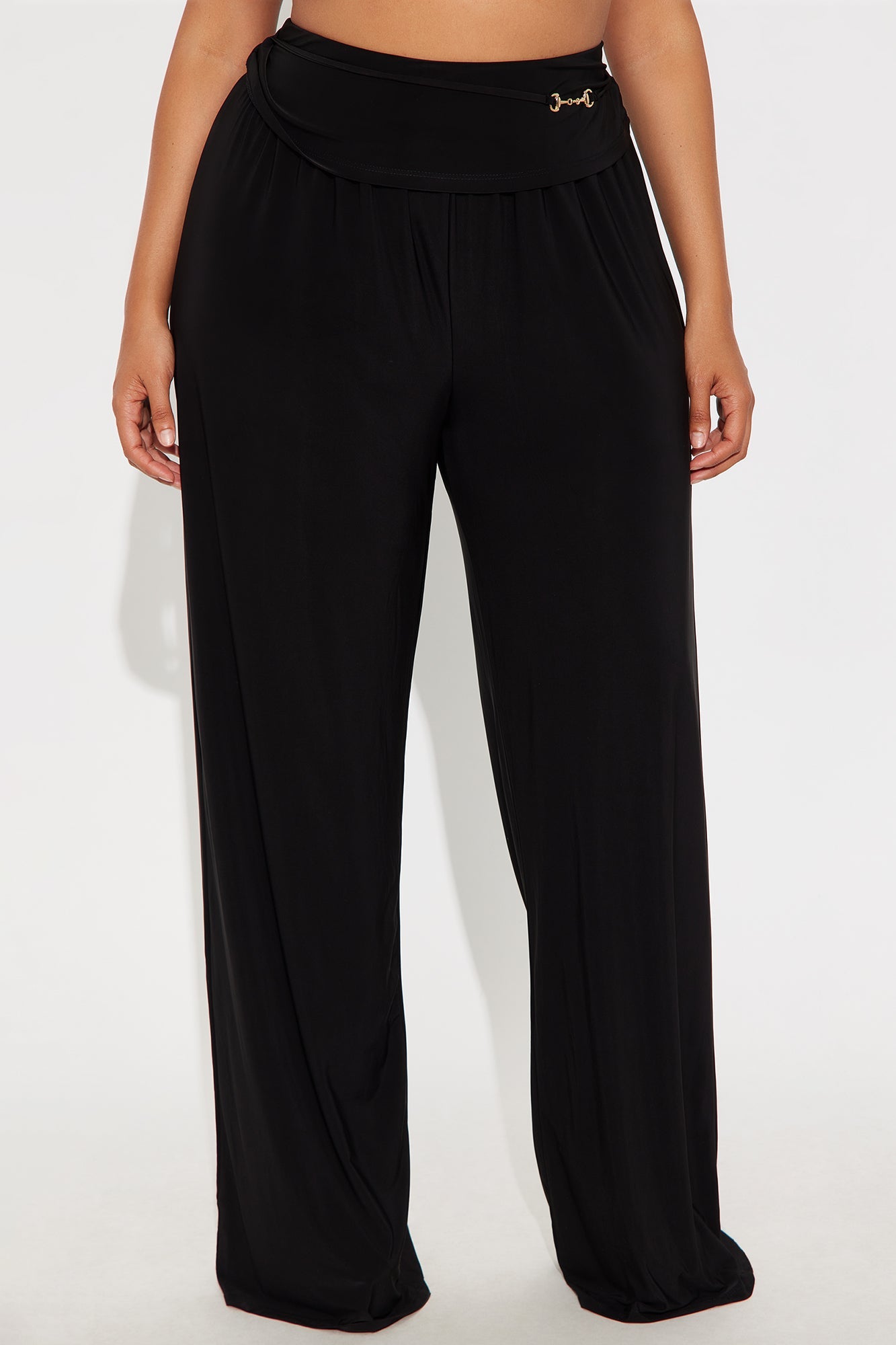 I'm The Moment Mid Rise Wide Leg Hardware Pant 33 - Black