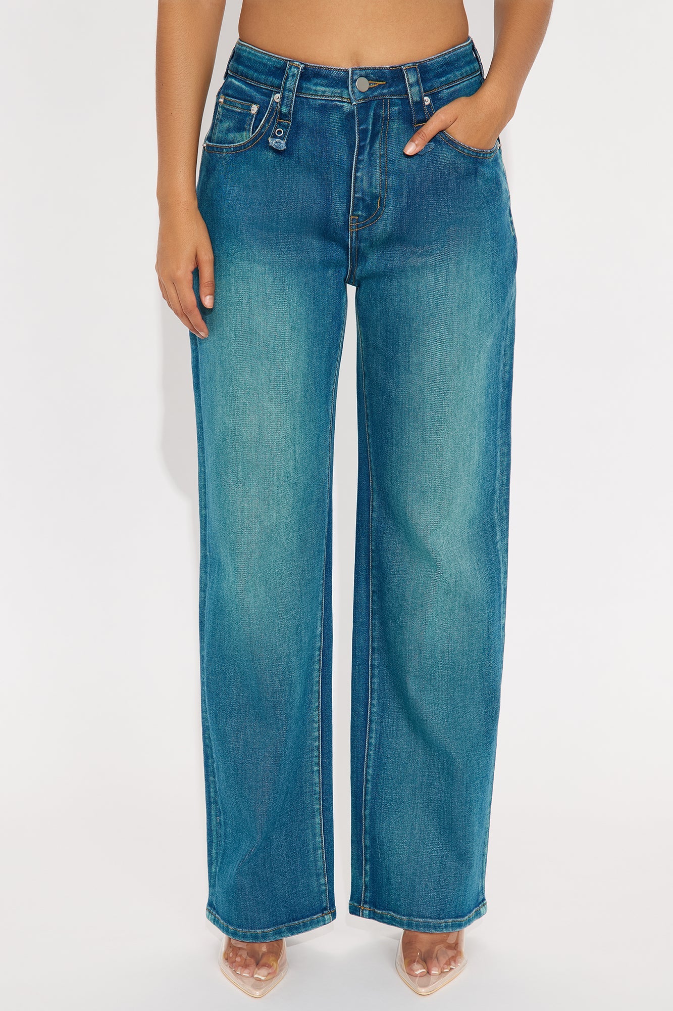 All The Time Tinted Straight Leg Jeans - Medium Wash