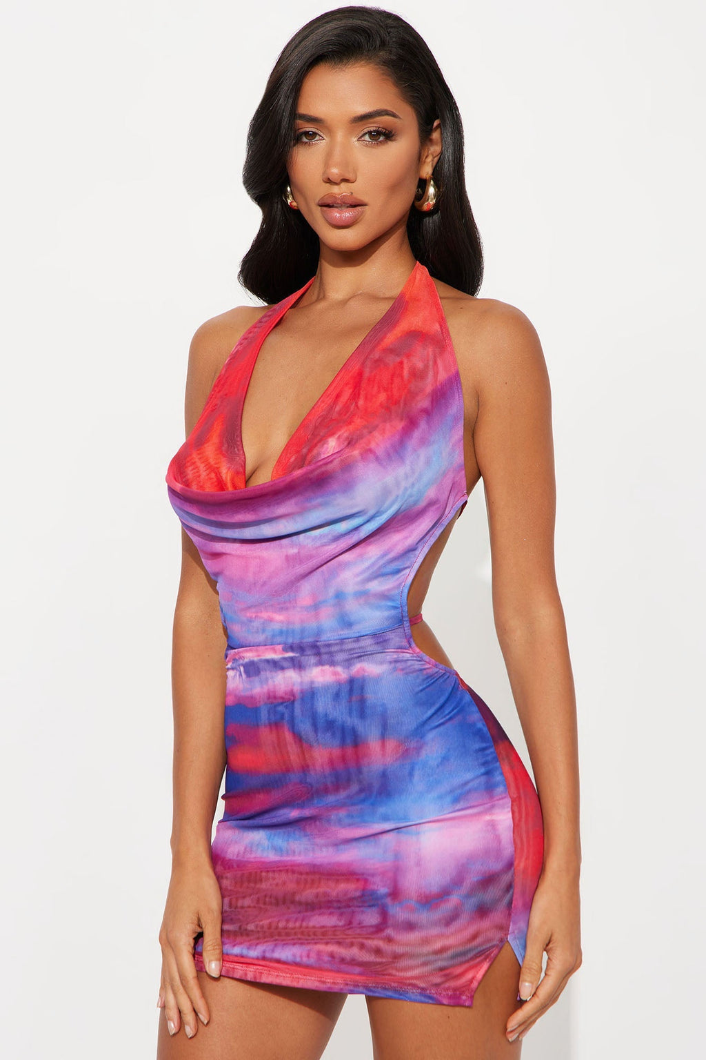 Tall Danielle Ombre Mini Dress - Purple/combo