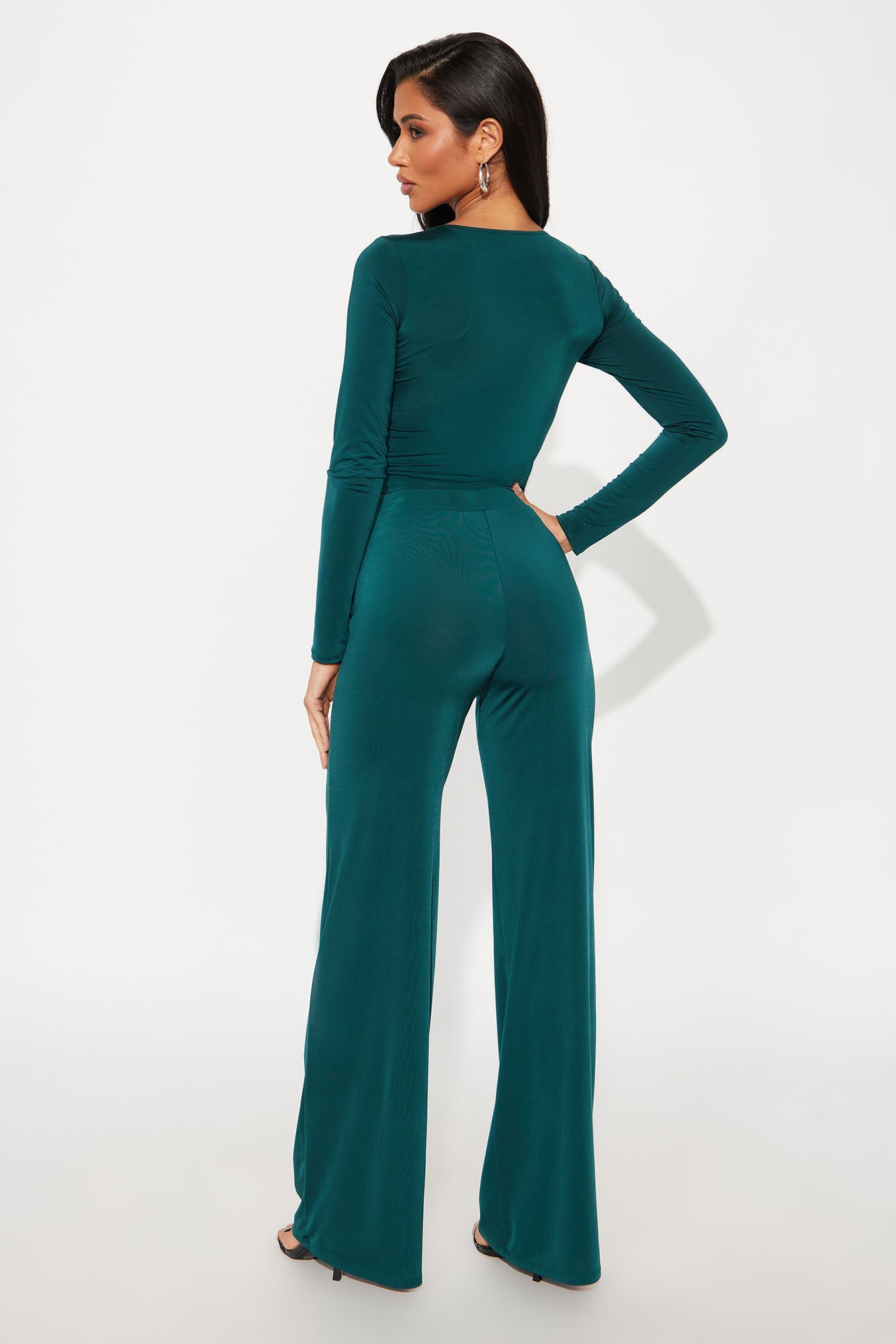 Alejandra Wide Leg Pant Set - Hunter Green
