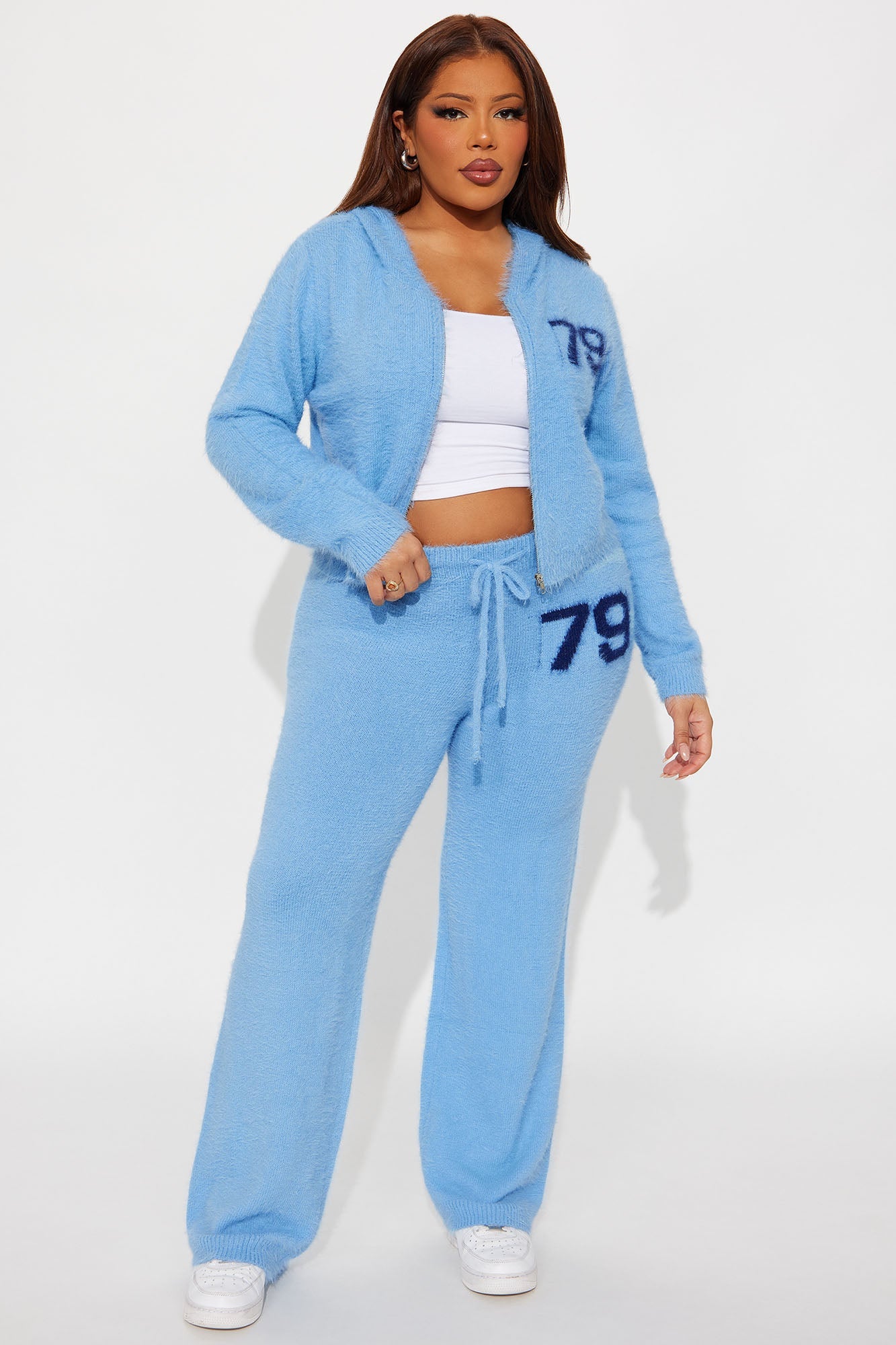 Riley Cozy Pant Set - Light Blue 